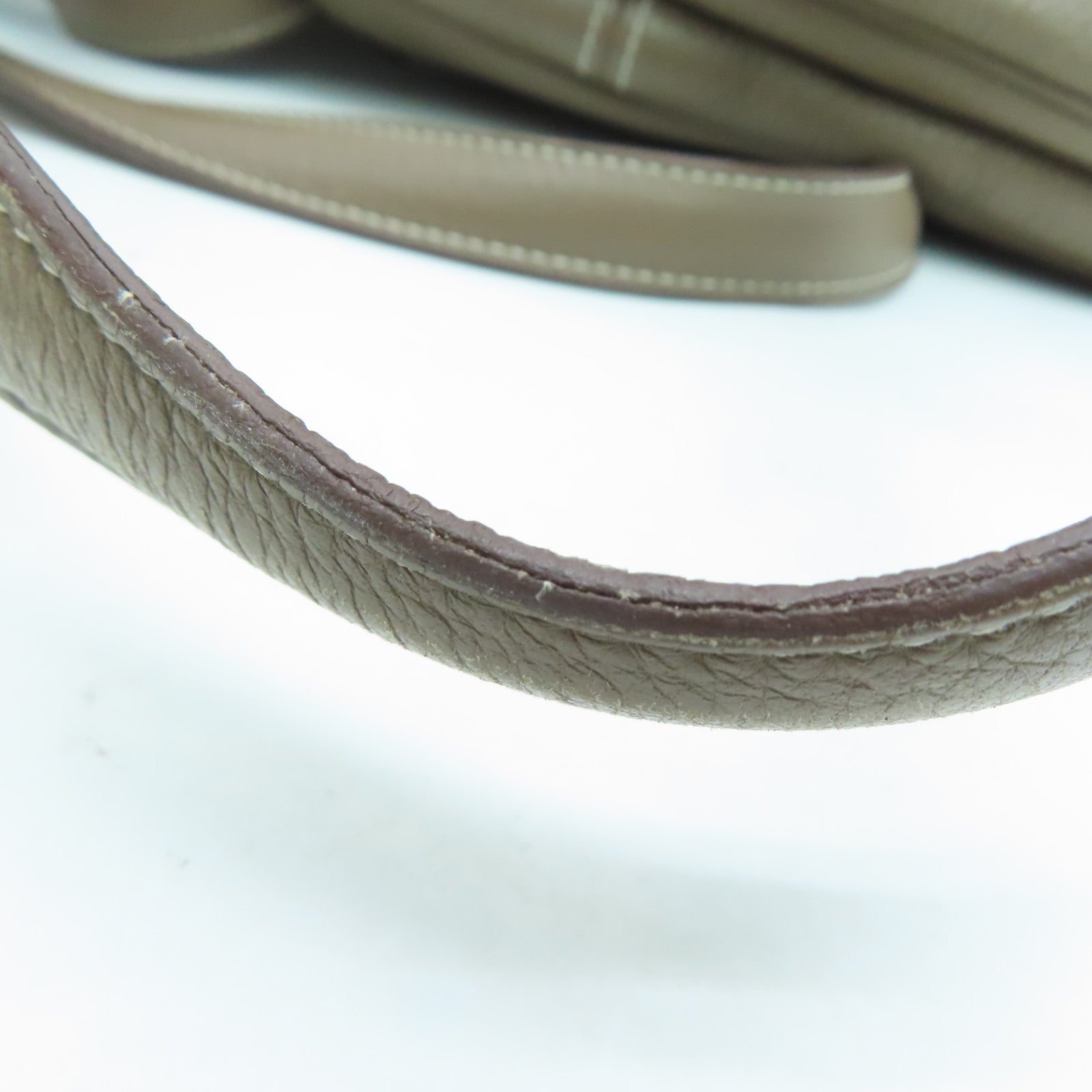 HERMES Clemence Leather Victolia Hand Bag Silver Buckle Hand Bag Elephant Gray