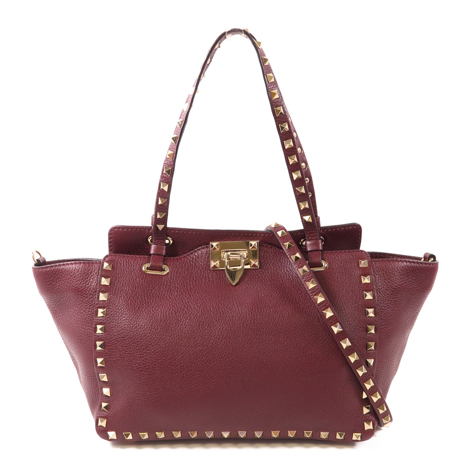 Valentino 牛皮皮革Shoulder Bag金扣手挽肩背兩用袋