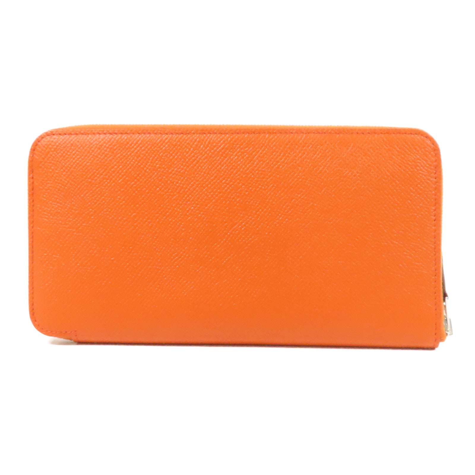 HERMES 【激減優惠】Epsom皮革Silk In Long Wallet銀扣長錢包Orange