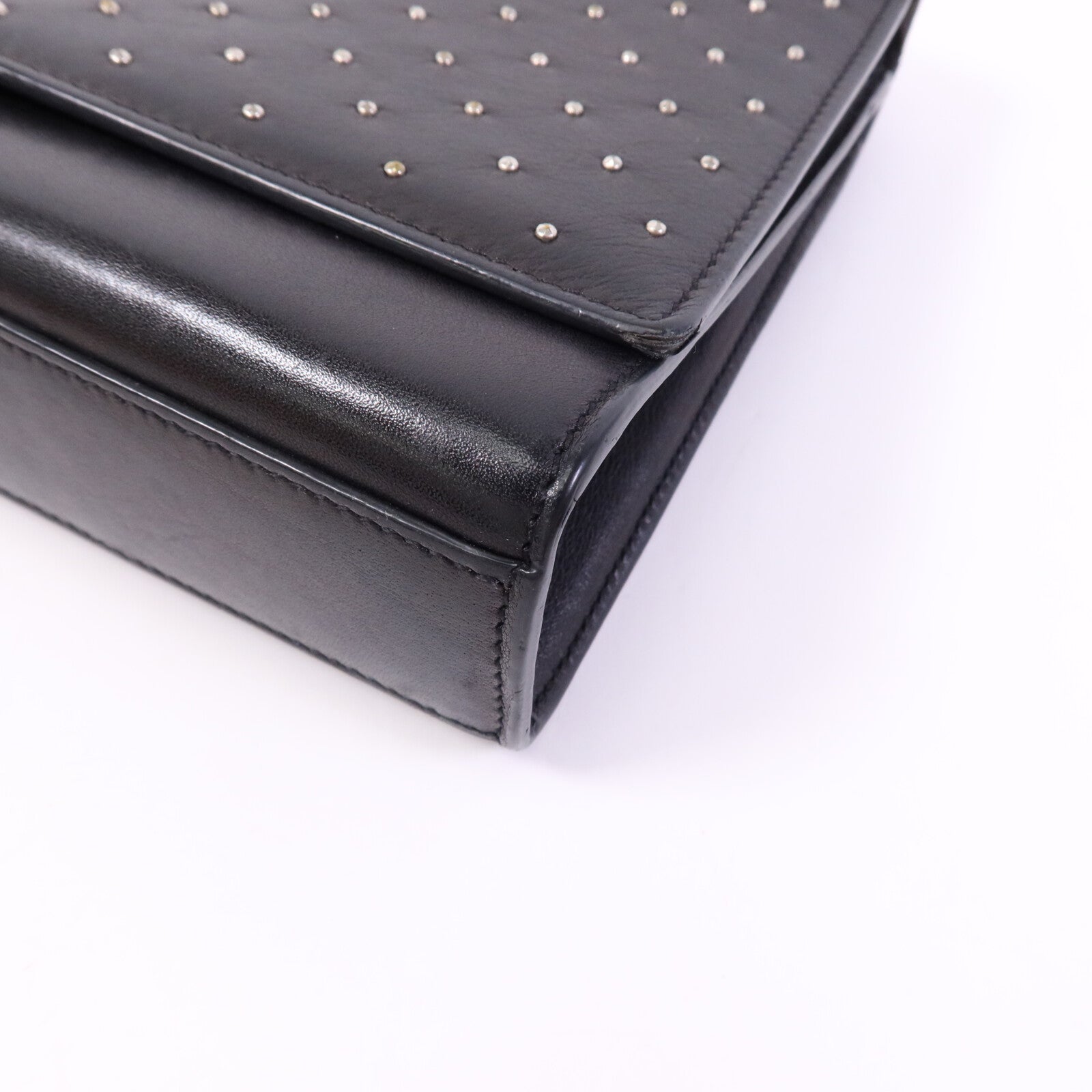 SAINT LAURENT 牛皮皮革Chain Shoulder Bag銀扣鏈帶肩背袋