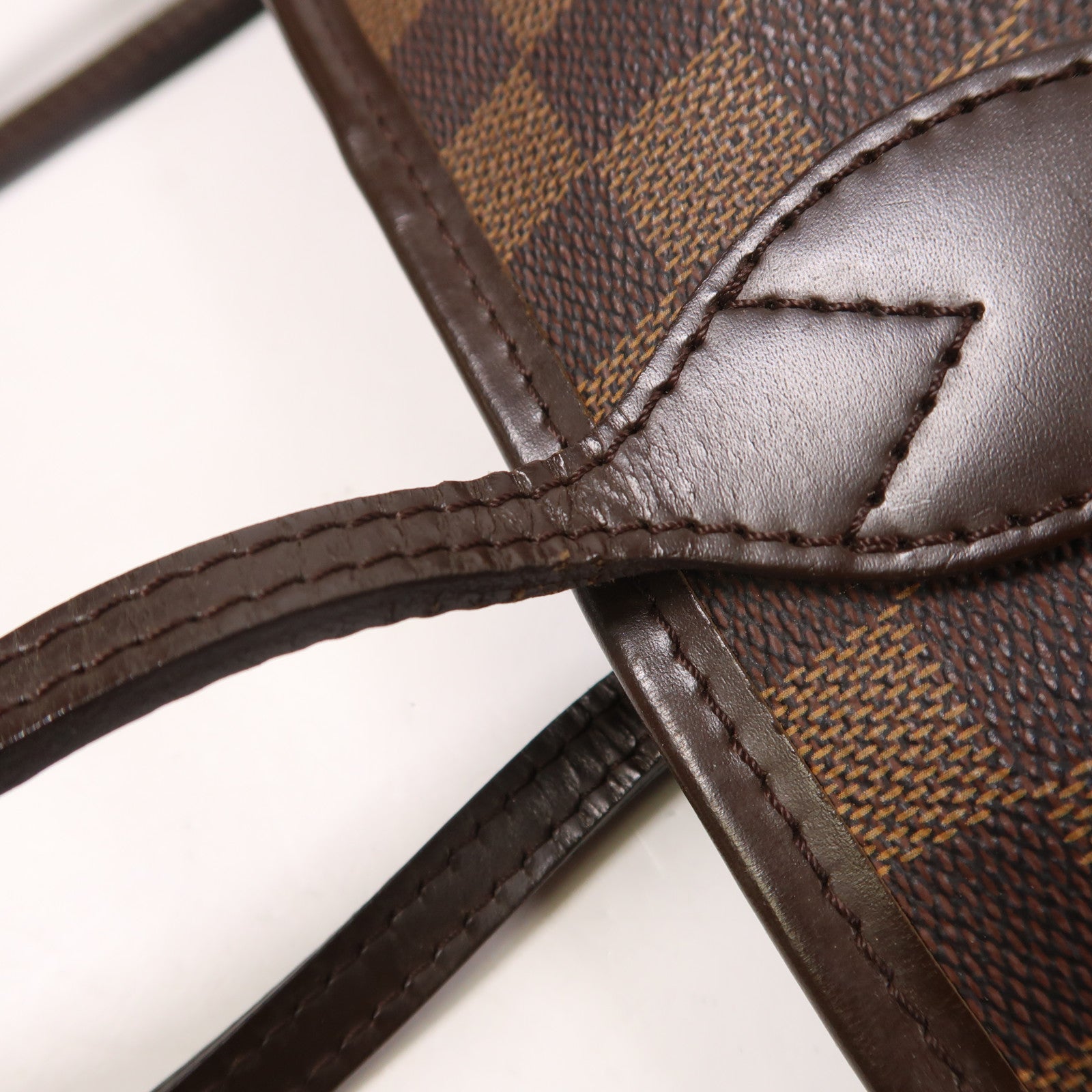 LOUIS VUITTON Damier Neverfull PM金扣手挽袋