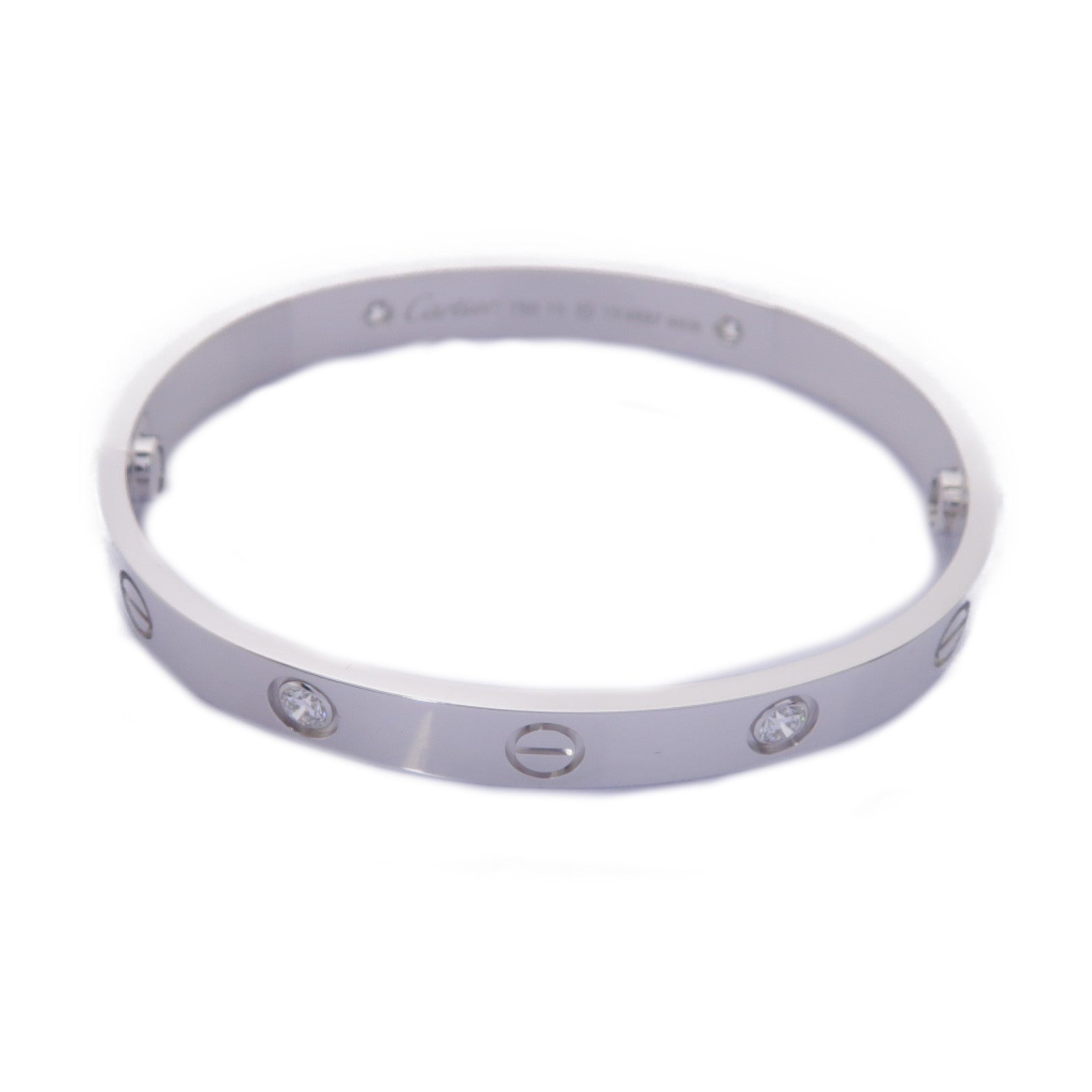 CARTIER **【激減優惠】18K白金Love Bracelet 4 Diamond鑽石手鐲Cartier#16
