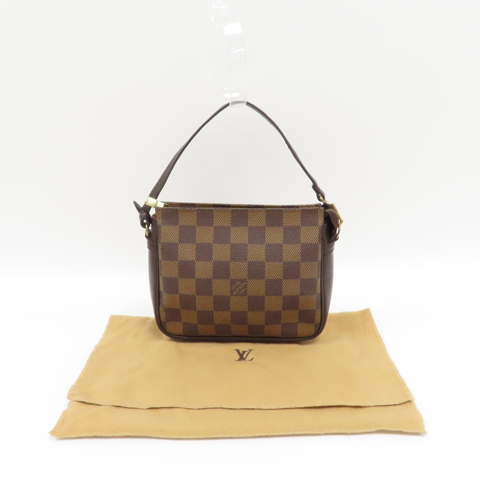 LOUIS VUITTON 【激減優惠】Damier Trousse Makeup金扣手拿包啡色