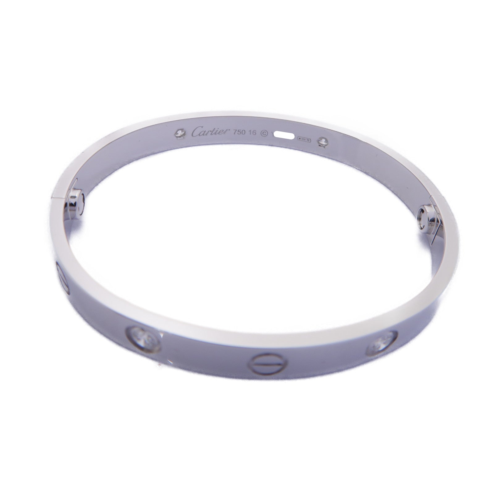 CARTIER **【激減優惠】18K白金Love Bracelet 4 Diamond鑽石手鐲Cartier#16