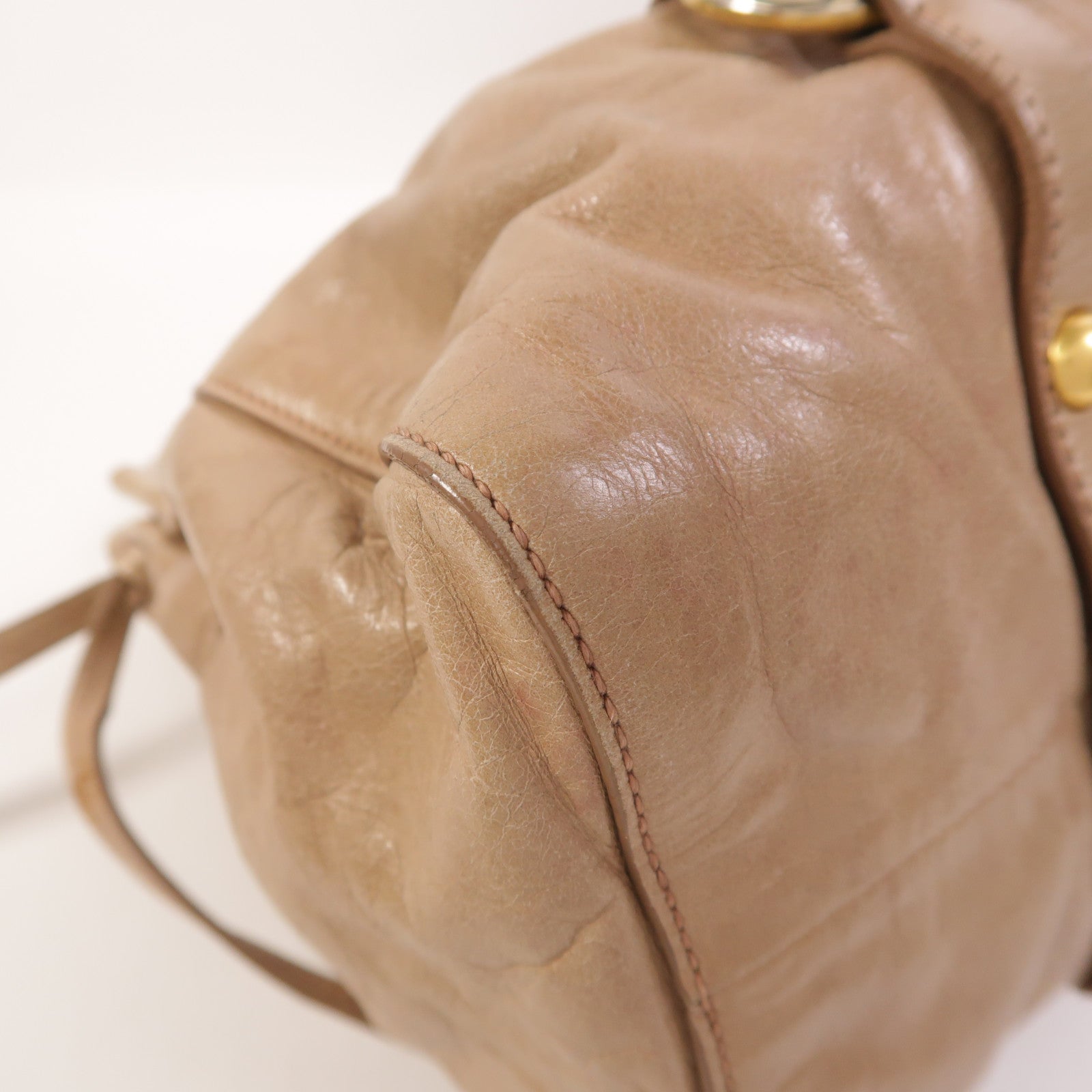 Miu Miu 牛皮皮革2 Way Shoulder金扣手挽肩背兩用袋