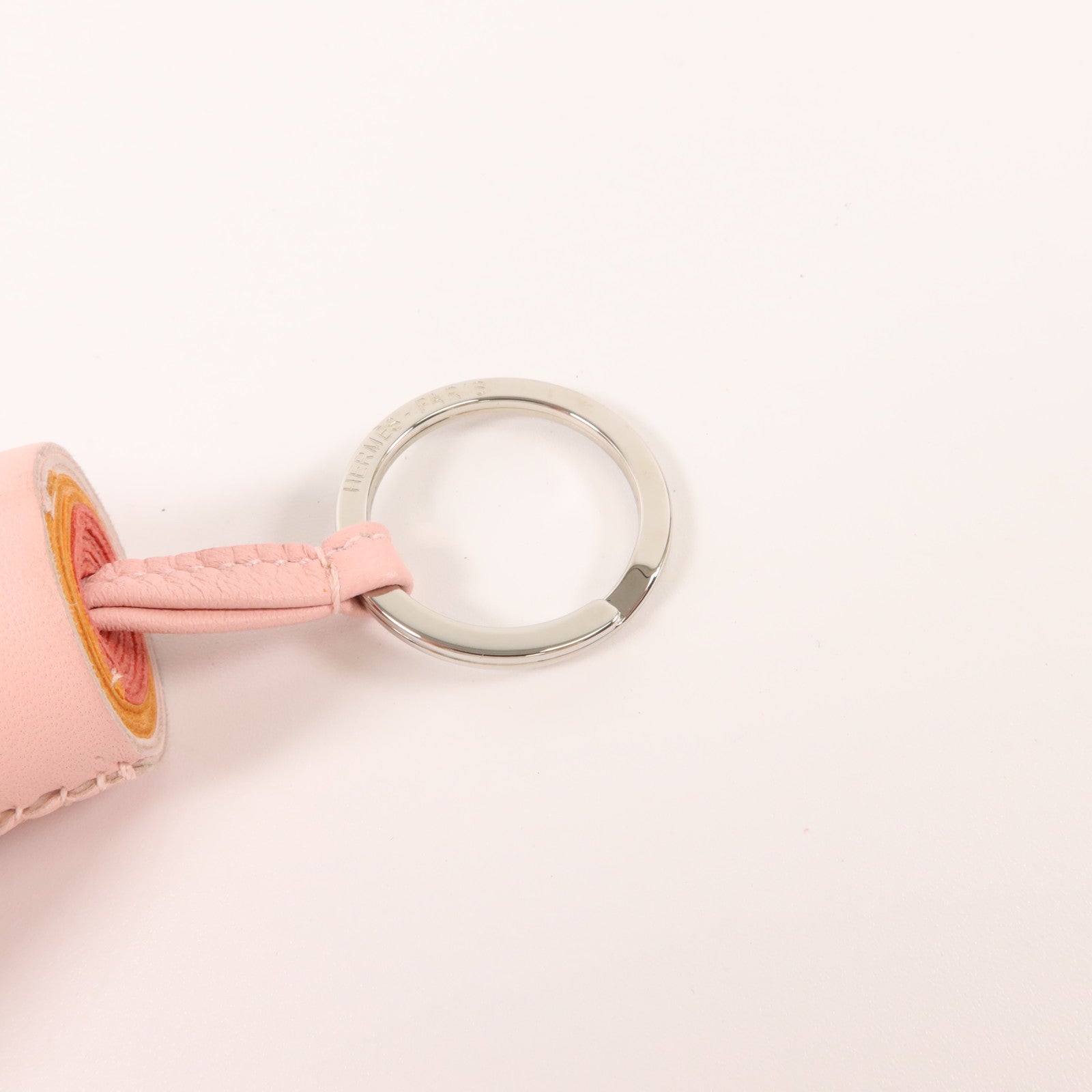 HERMES Milo皮革Carmen Key Ring鎖匙扣Rose Sakura