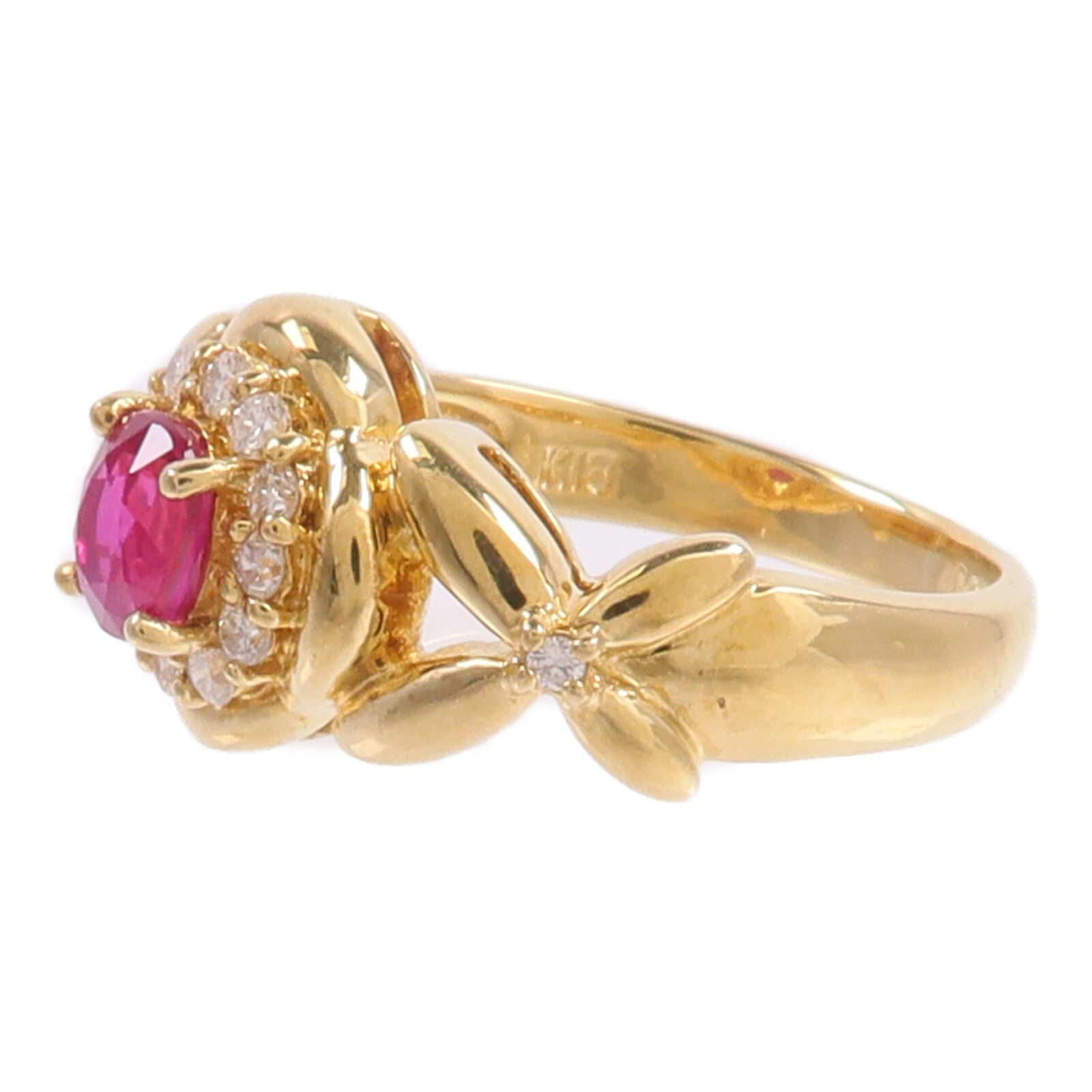 JEWELRY 18K黃金Ruby Diamond Ring紅寶石/鑽石戒指