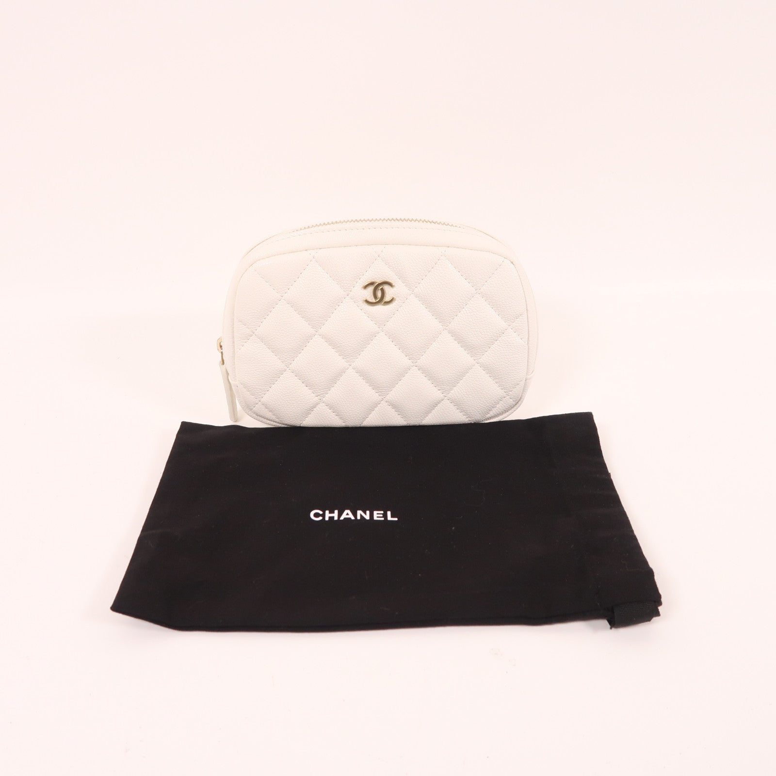 CHANEL 牛皮皮革Cosmetic Pouch金扣手拿包