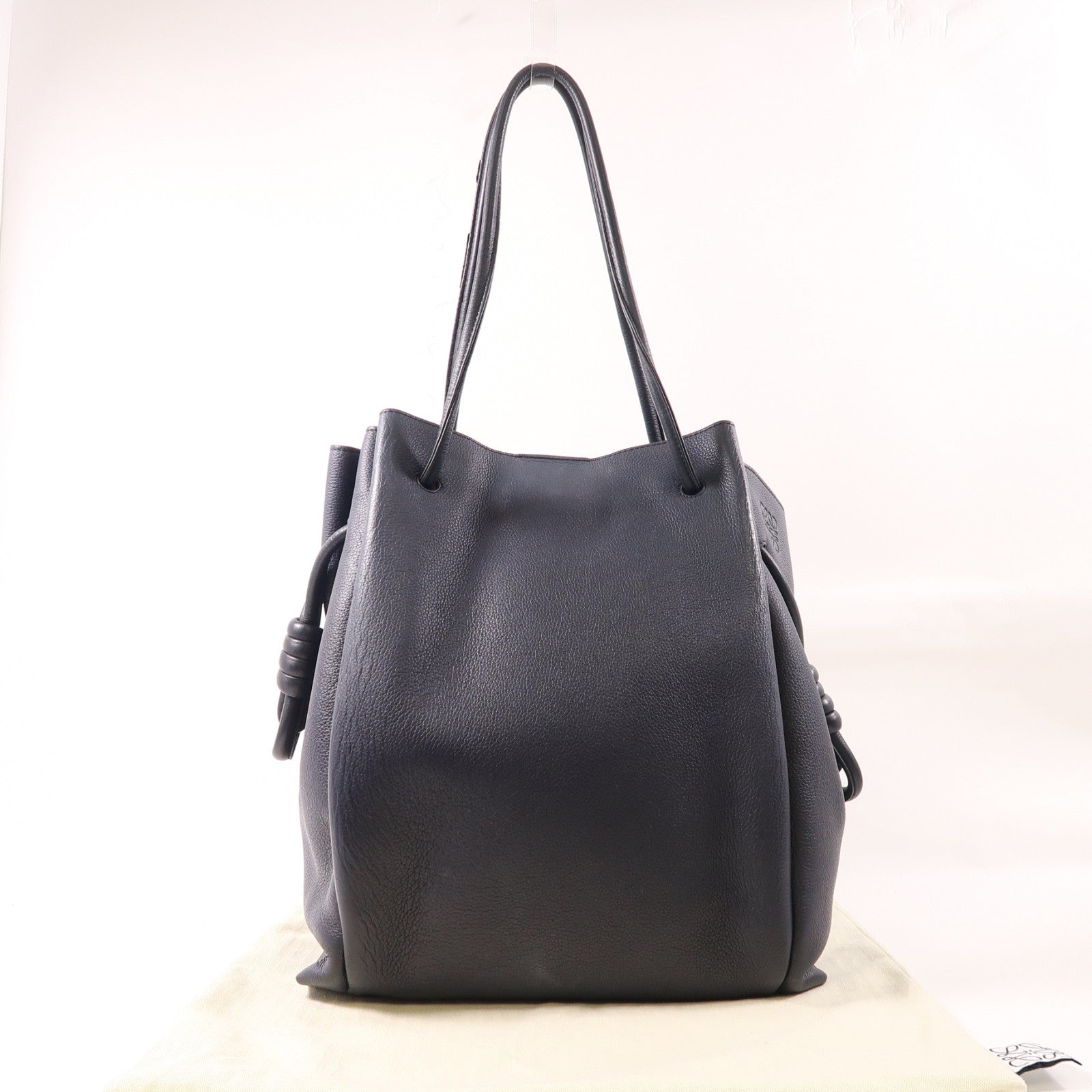 LOEWE 牛皮皮革Flamenco Tote肩背袋深藍色