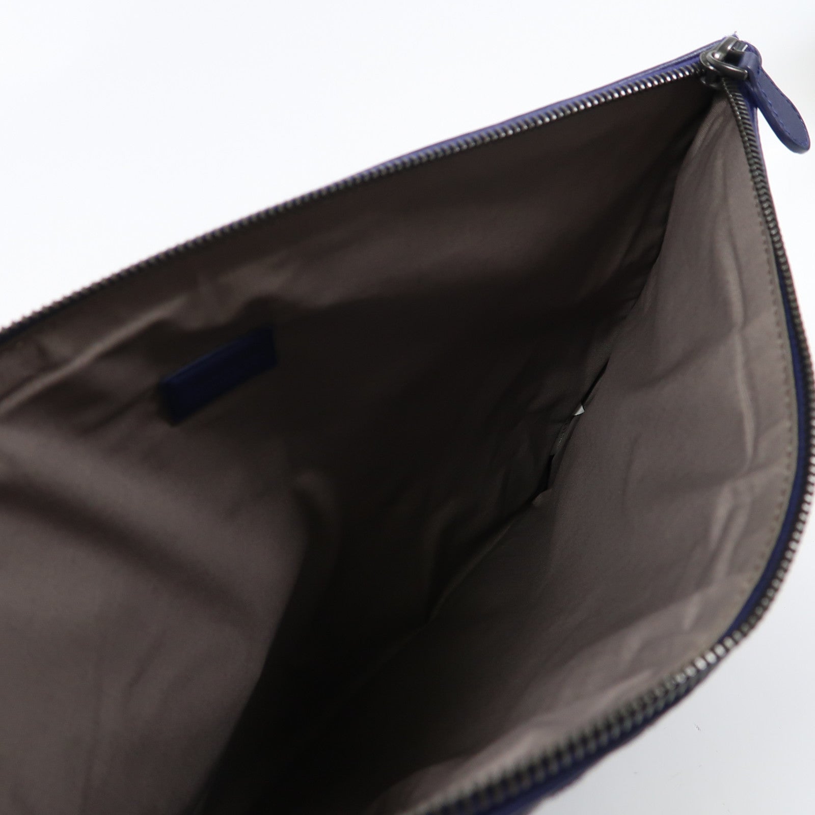 BOTTEGA VENETA 牛皮皮革Clutch Bag銀扣手拿包藍色