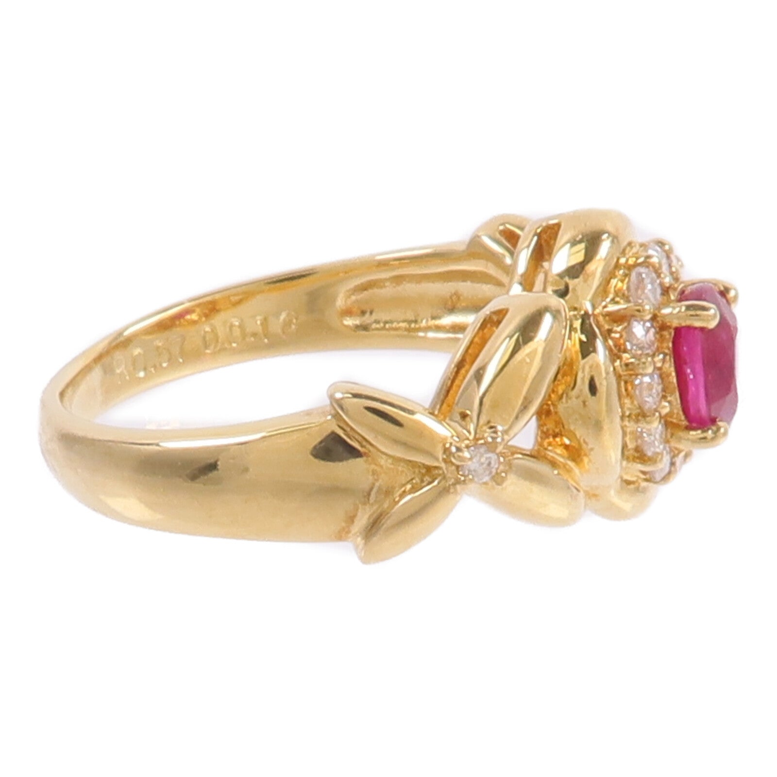 JEWELRY 18K黃金Ruby Diamond Ring紅寶石/鑽石戒指