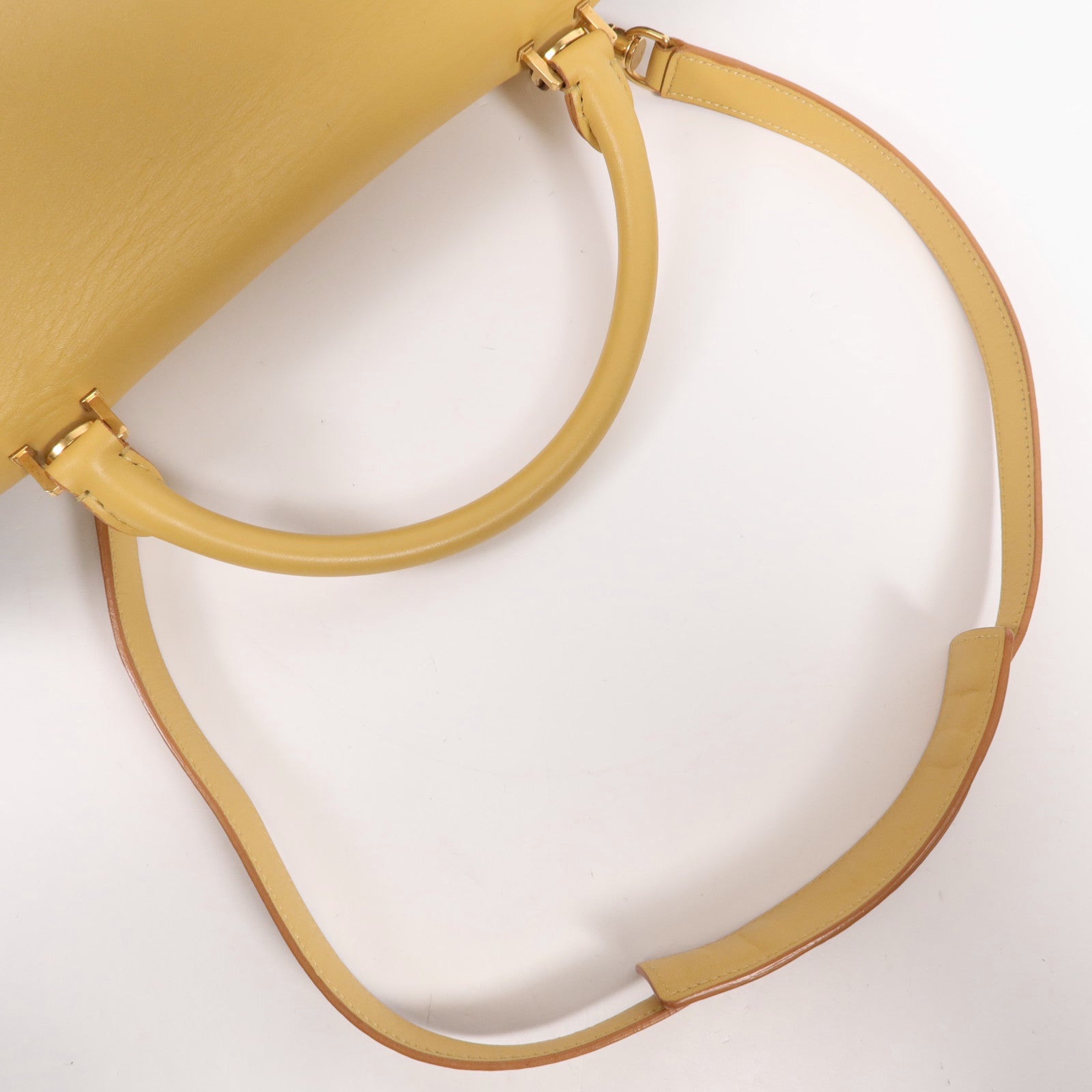 CELINE 牛皮皮革Trapeze Small金扣手挽肩背兩用袋