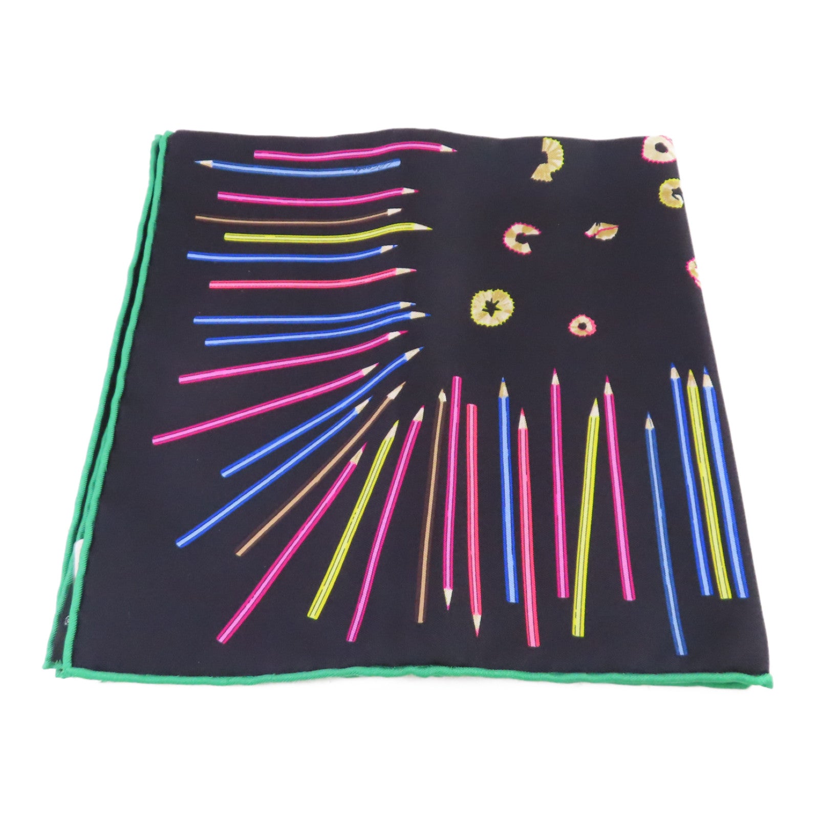 HERMES 絲質40x40 Scarf絲巾黑色/彩色
