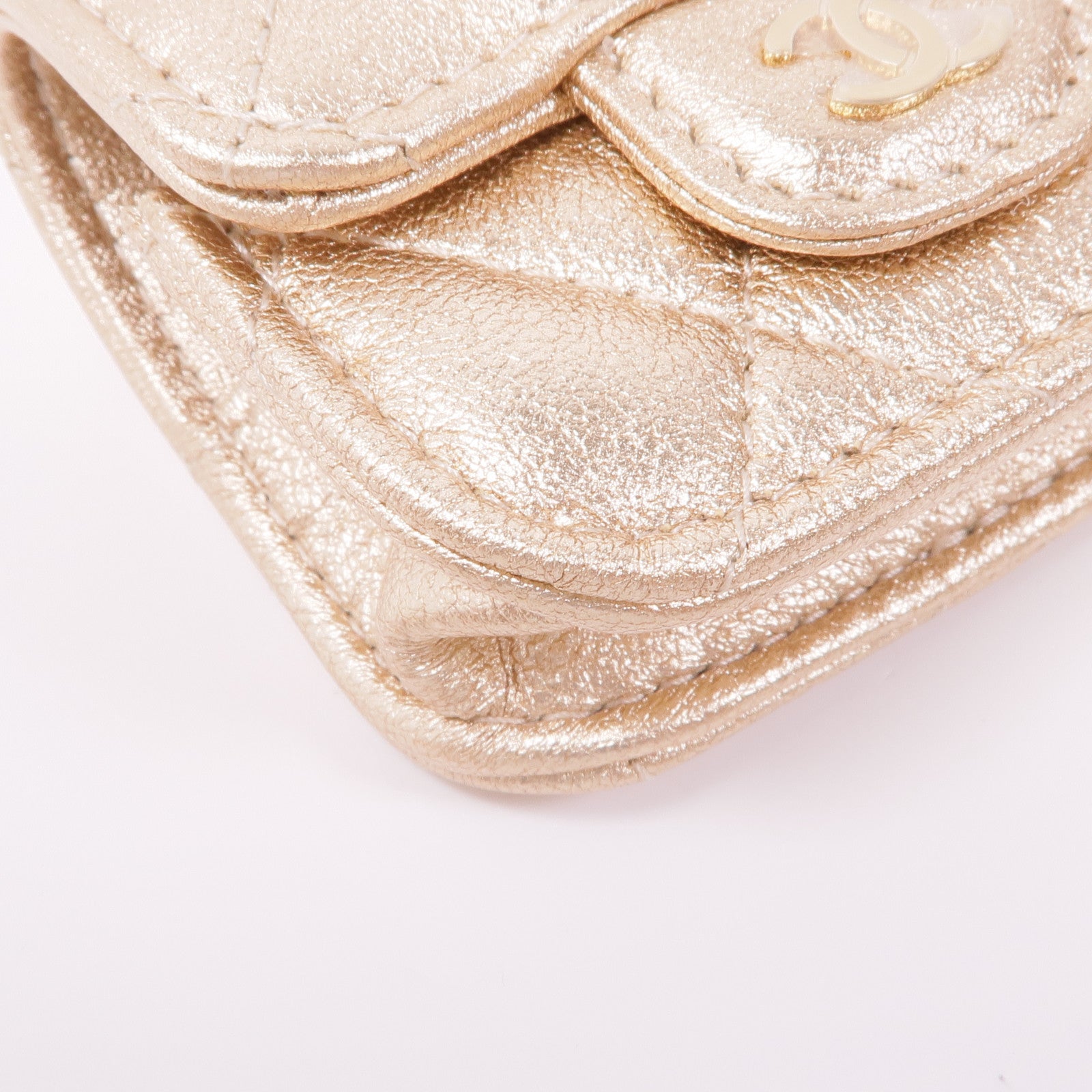 CHANEL 羊皮皮革Coin Purse and Airpods Pouch金扣零錢包/耳機套金扣零錢包