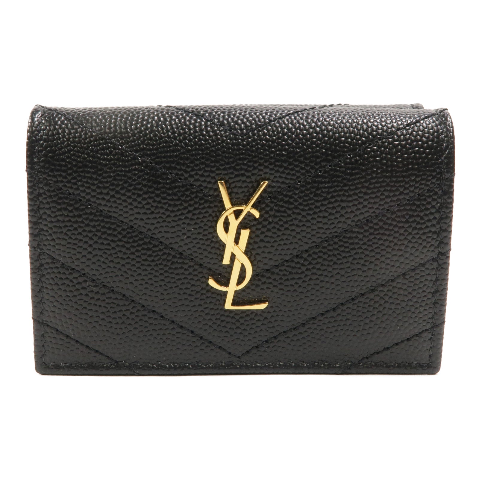 SAINT LAURENT 牛皮皮革Cassandre Matelasse Origami Tiny Wallet錢包