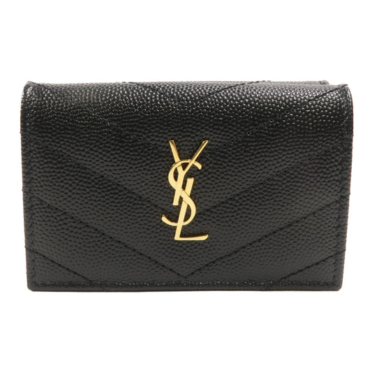 SAINT LAURENT 牛皮皮革Cassandre Matelasse Origami Tiny Wallet錢包