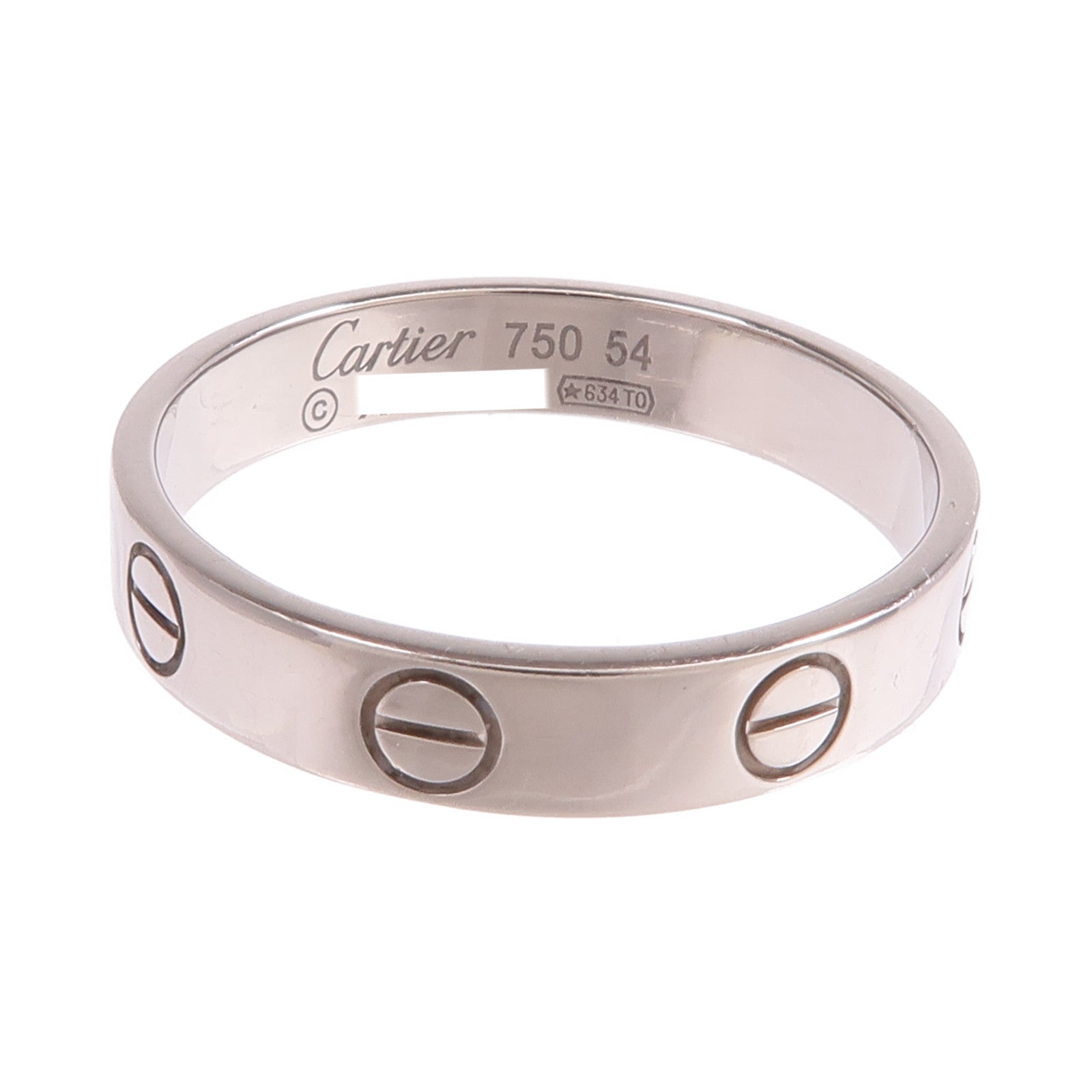 CARTIER 18K白金Mini Love Ring戒指Cartier#54/US#6.75