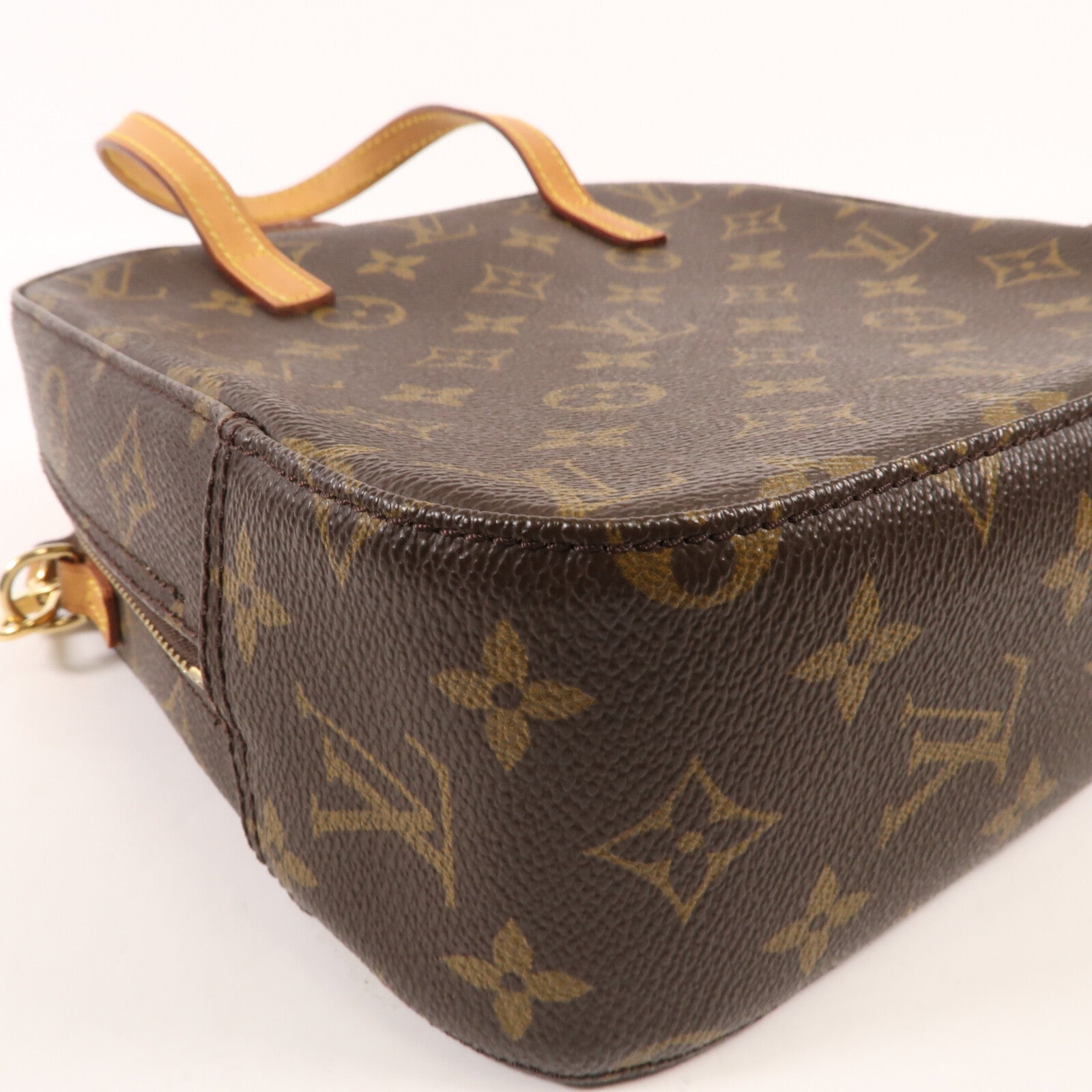 LOUIS VUITTON Monogram Spontini金扣手挽肩背兩用袋棕色