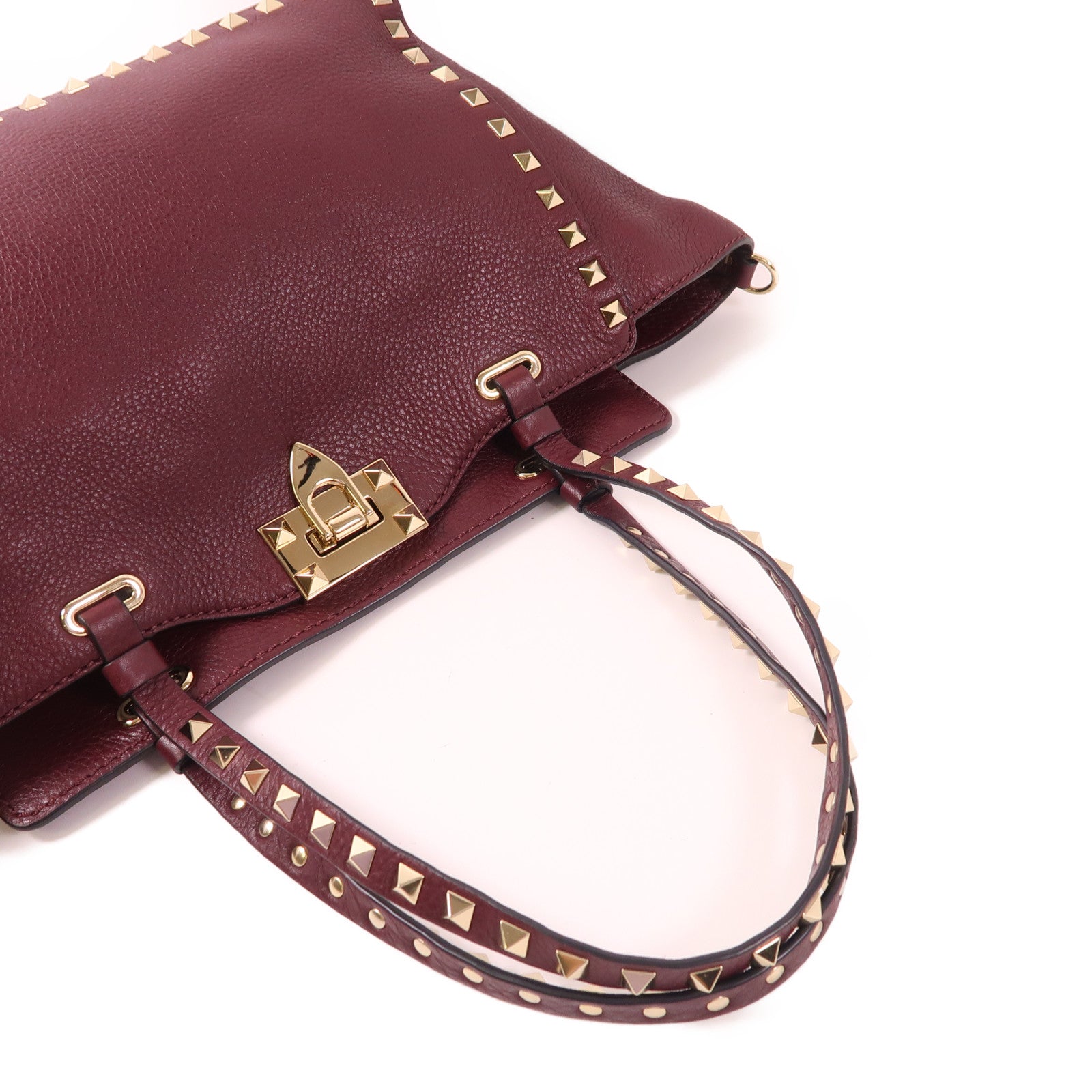 Valentino 牛皮皮革Shoulder Bag金扣手挽肩背兩用袋