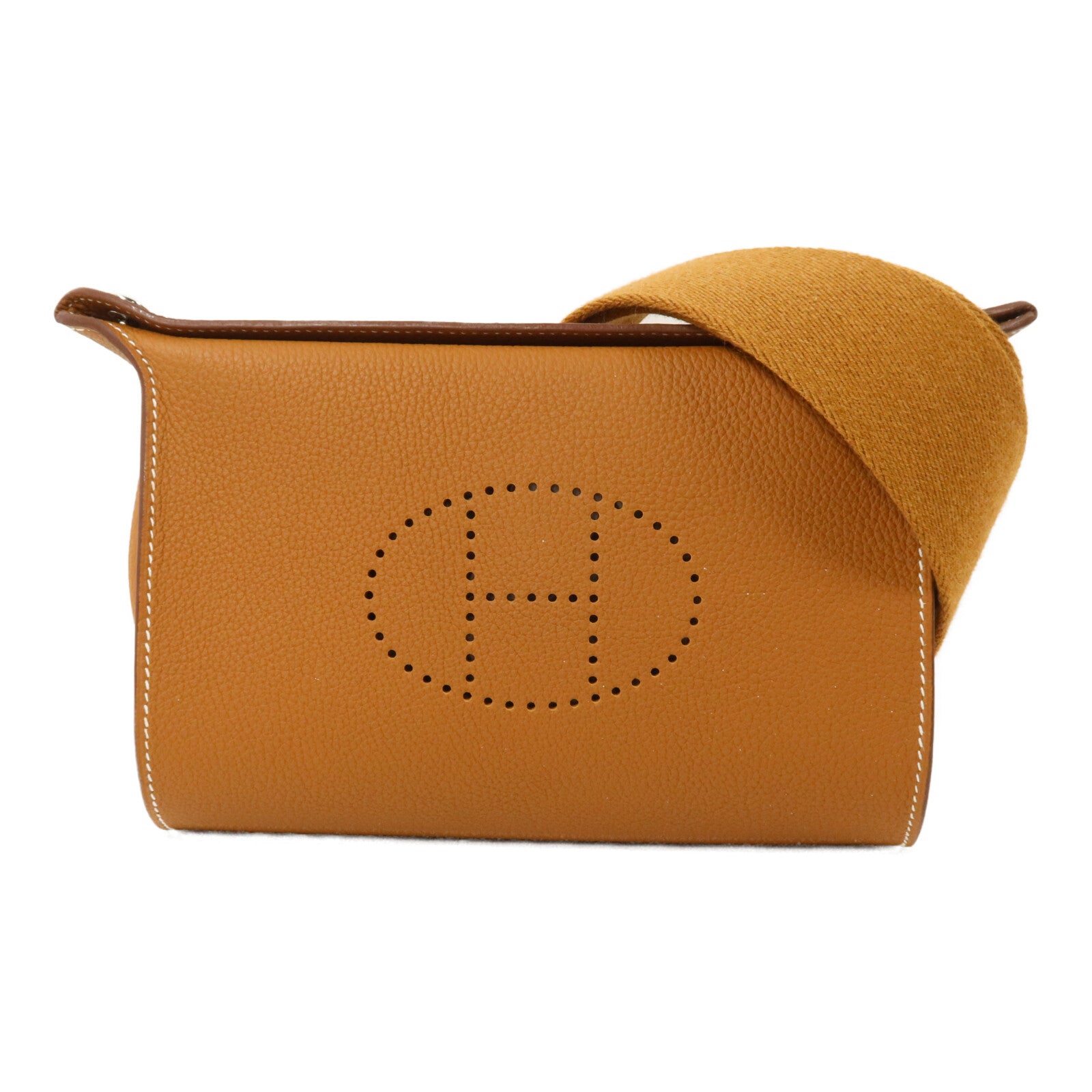 HERMES Clemence皮革Videpoches肩背袋Gold
