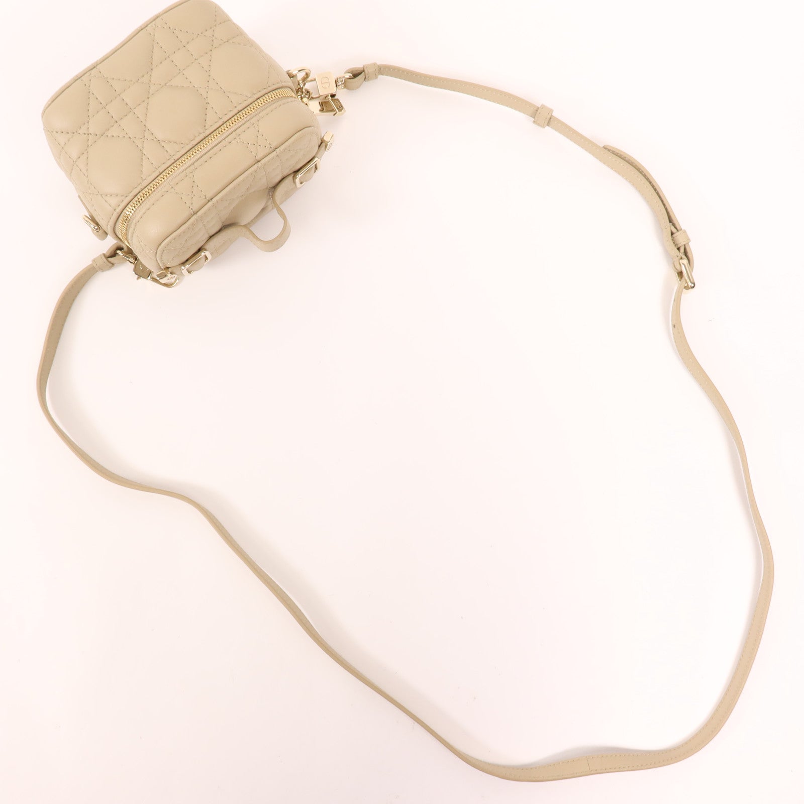 Dior 牛皮皮革Micro Vanity Case金扣手挽肩背兩用袋