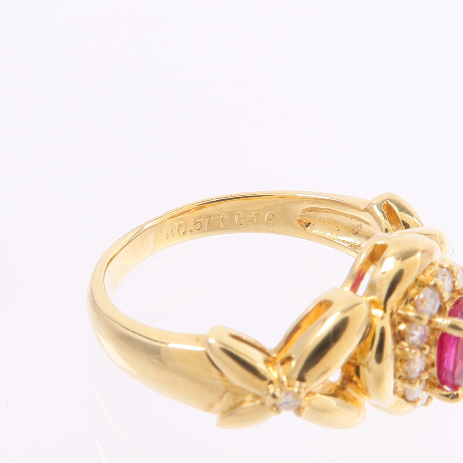 JEWELRY 18K黃金Ruby Diamond Ring紅寶石/鑽石戒指