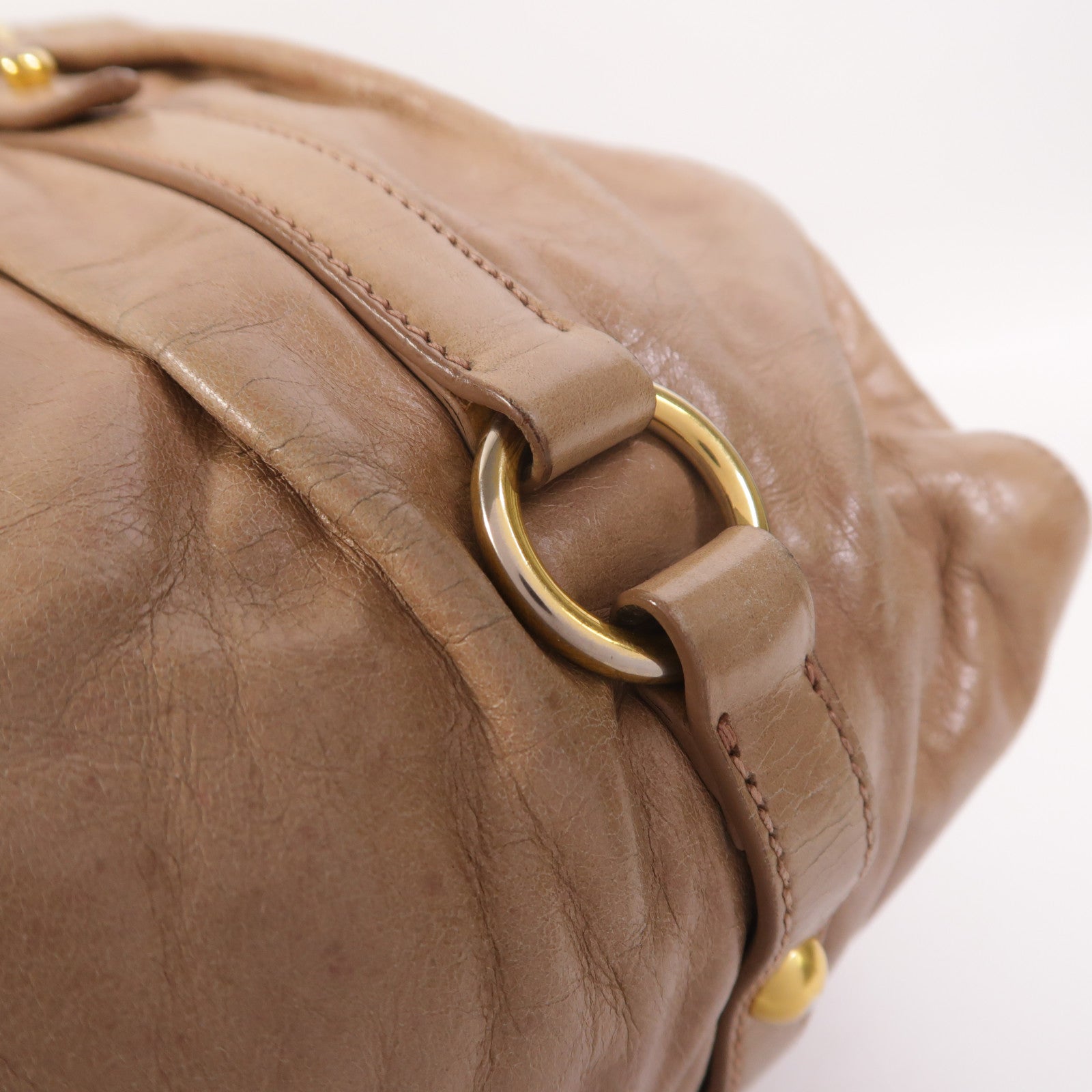 Miu Miu 牛皮皮革2 Way Shoulder金扣手挽肩背兩用袋