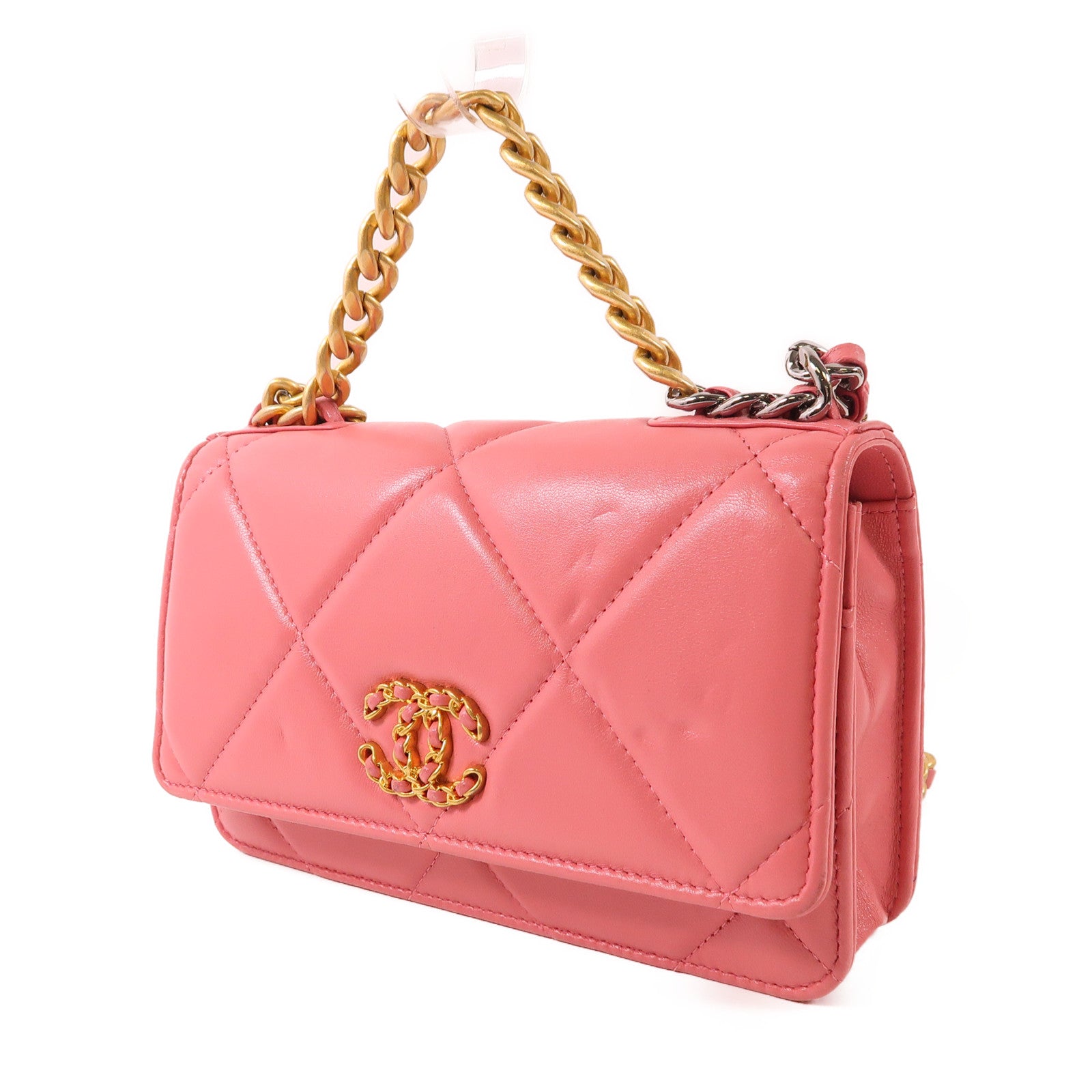 CHANEL 羊皮皮革Wallet On Chain 19鏈帶手挽肩背兩用袋