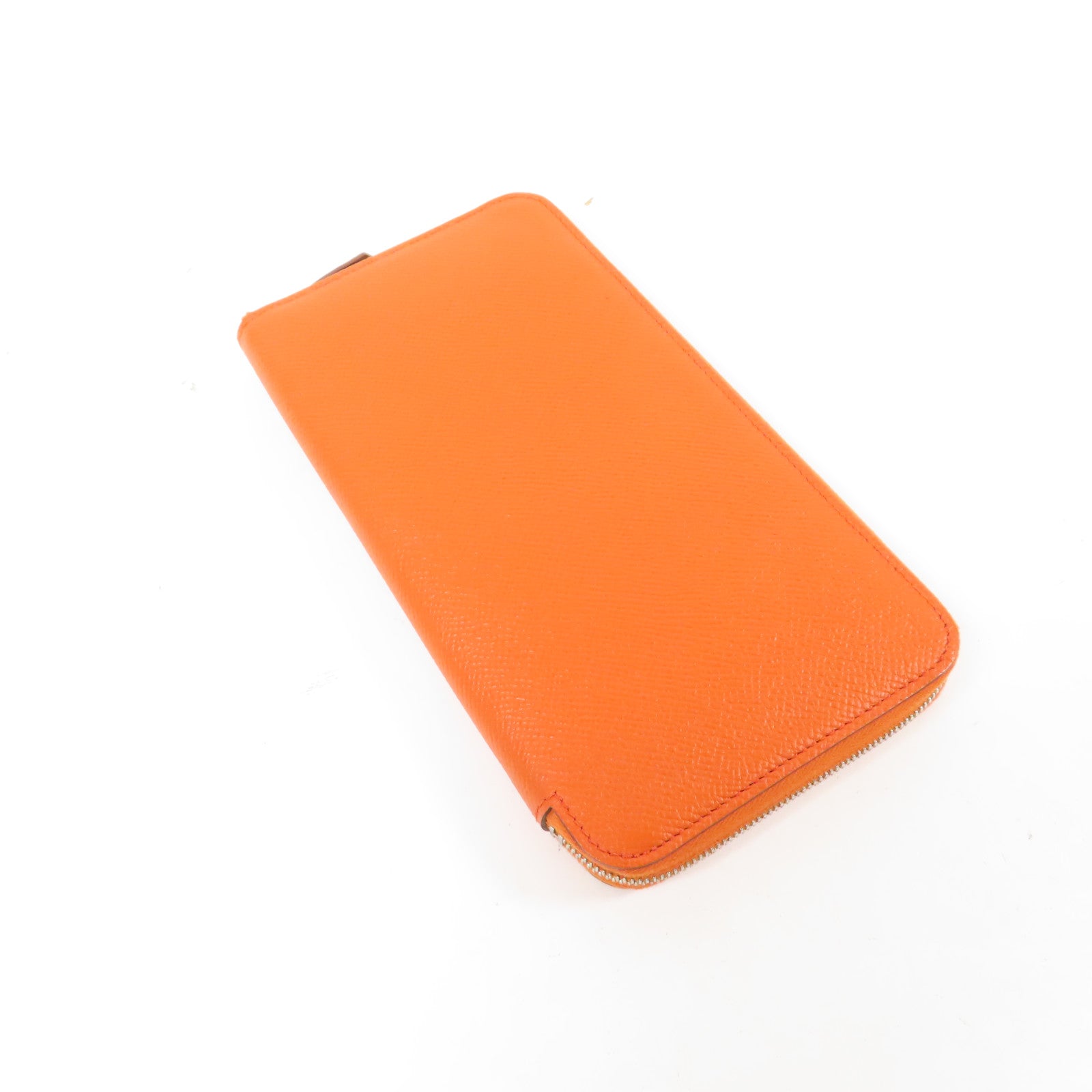 HERMES 【激減優惠】Epsom皮革Silk In Long Wallet銀扣長錢包Orange