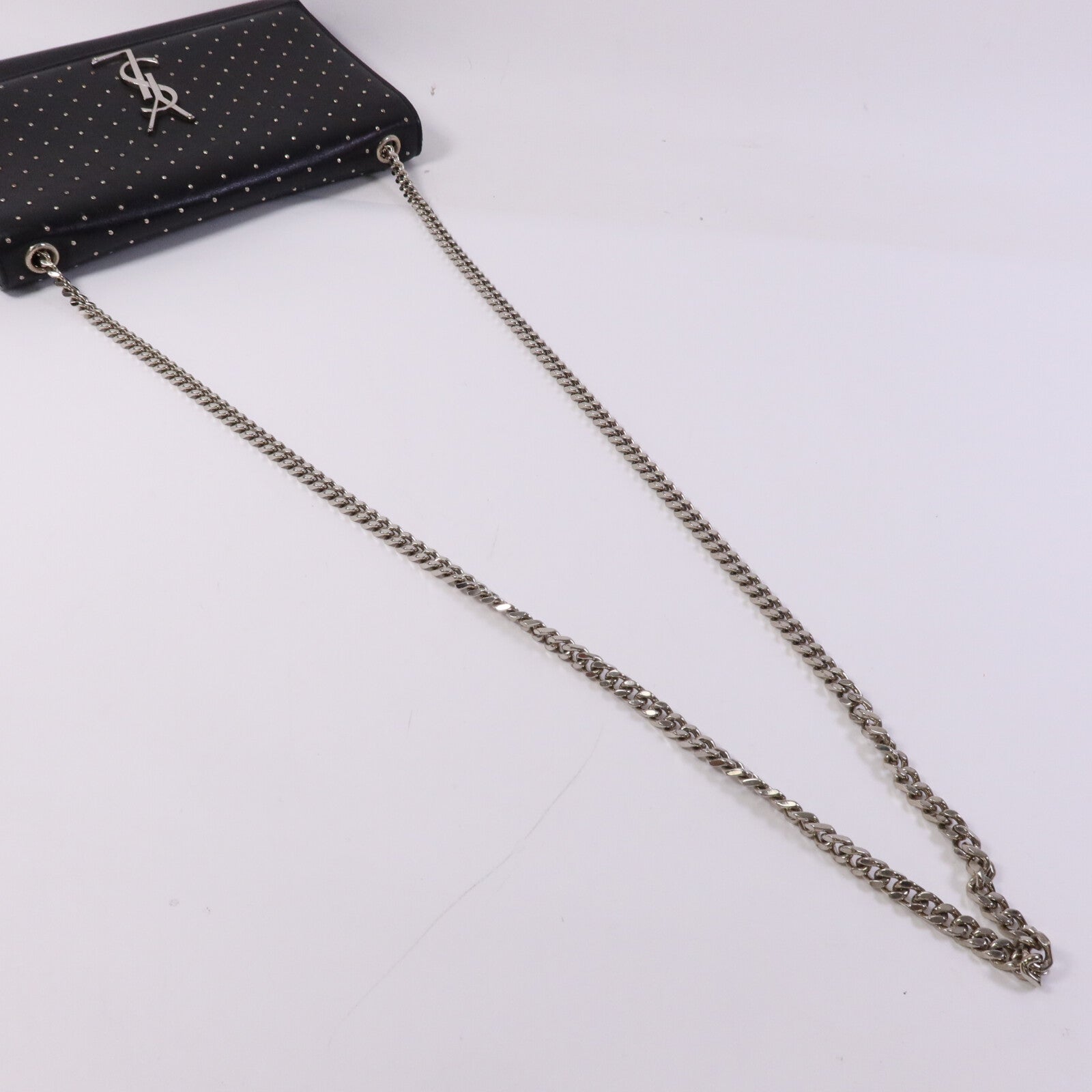 SAINT LAURENT 牛皮皮革Chain Shoulder Bag銀扣鏈帶肩背袋