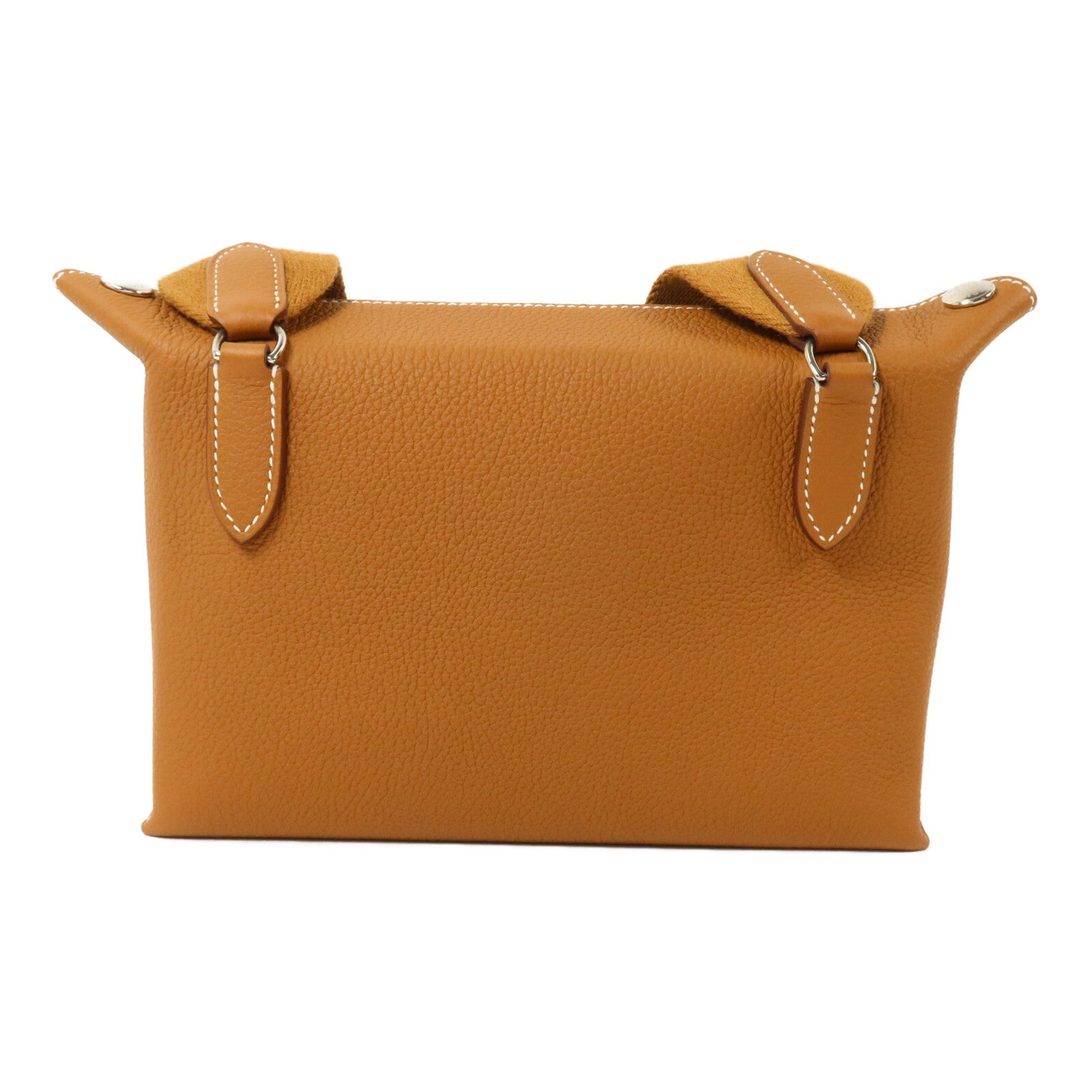 HERMES Clemence皮革Videpoches肩背袋Gold