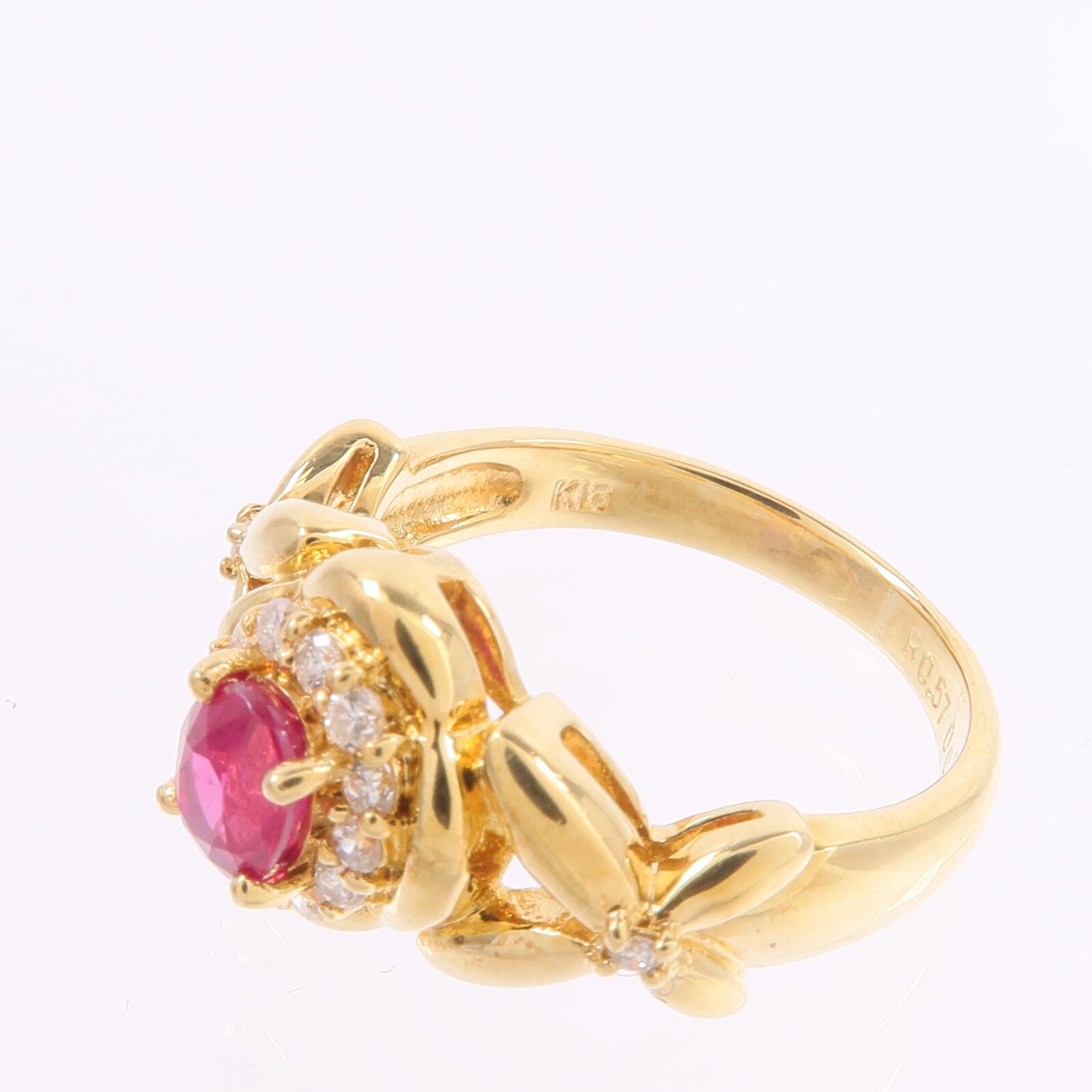 JEWELRY 18K黃金Ruby Diamond Ring紅寶石/鑽石戒指