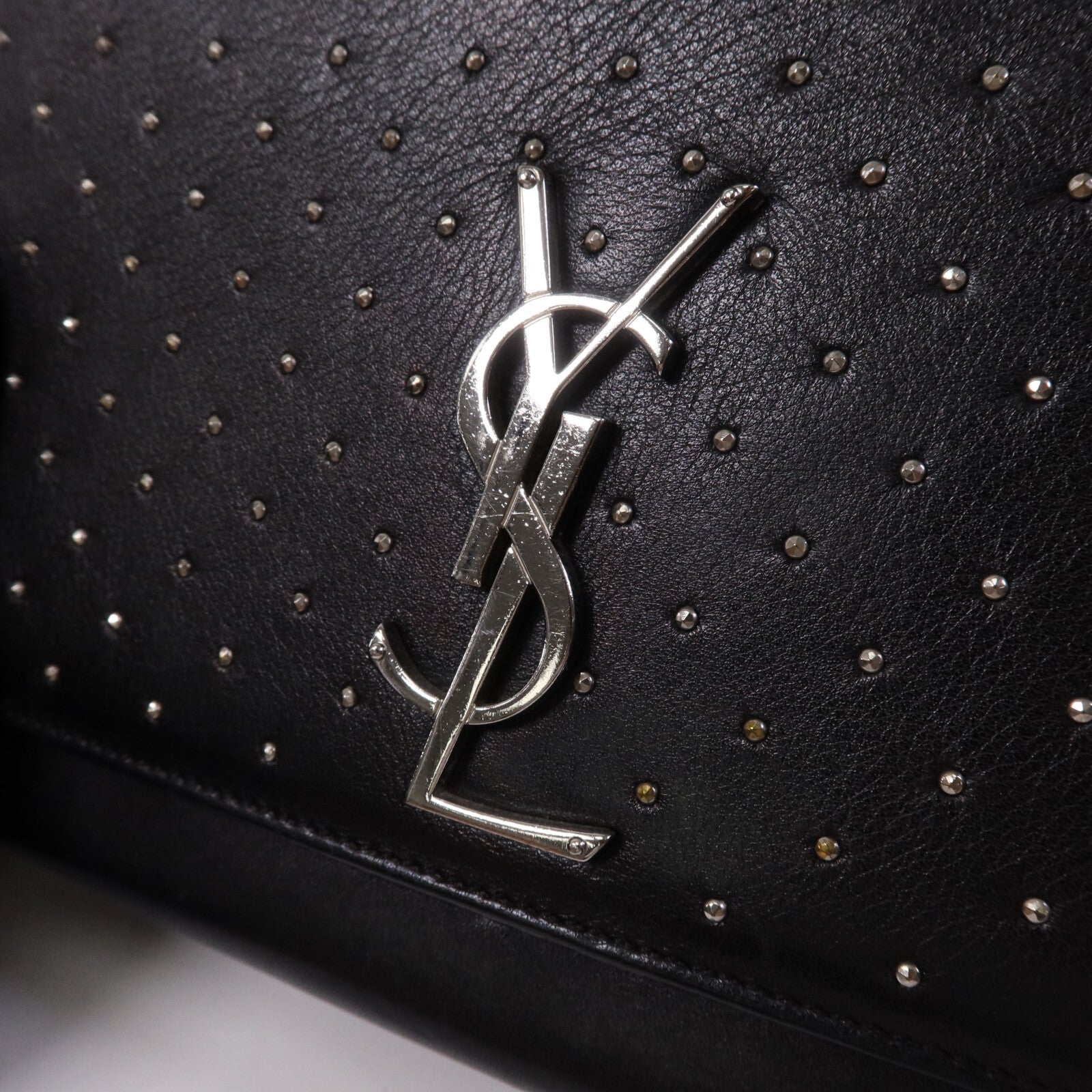 SAINT LAURENT 牛皮皮革Chain Shoulder Bag銀扣鏈帶肩背袋