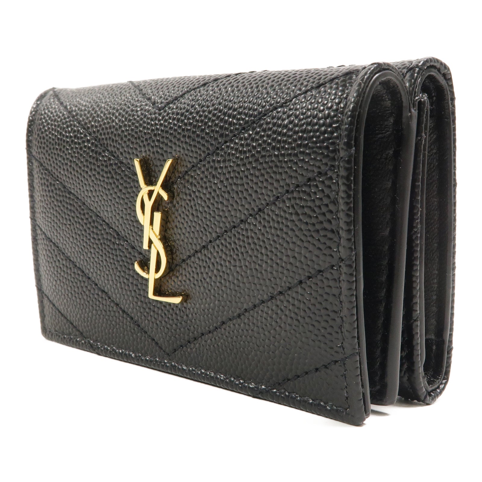 SAINT LAURENT 牛皮皮革Cassandre Matelasse Origami Tiny Wallet錢包
