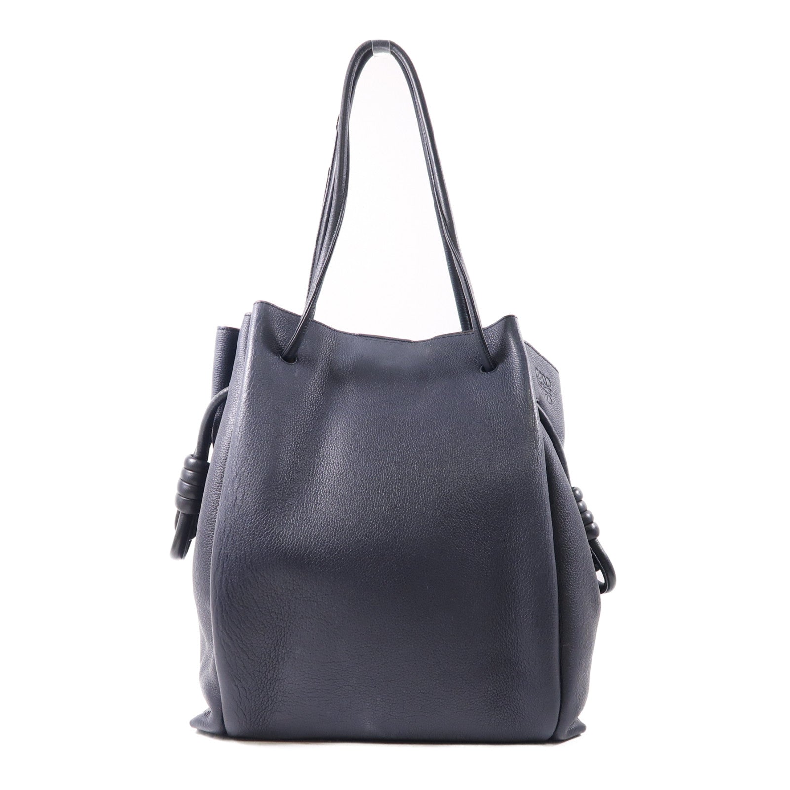 LOEWE 牛皮皮革Flamenco Tote肩背袋深藍色