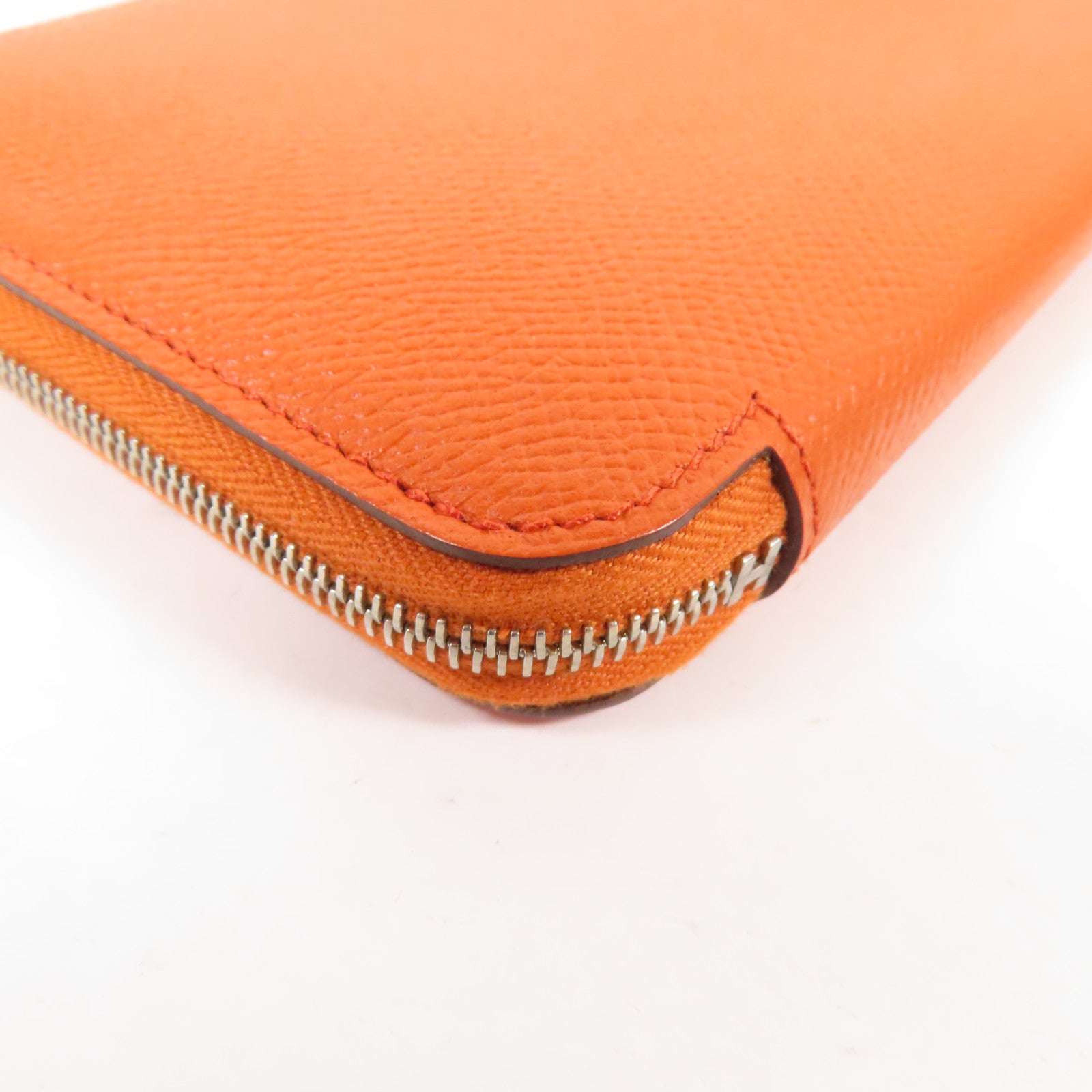 HERMES 【激減優惠】Epsom皮革Silk In Long Wallet銀扣長錢包Orange