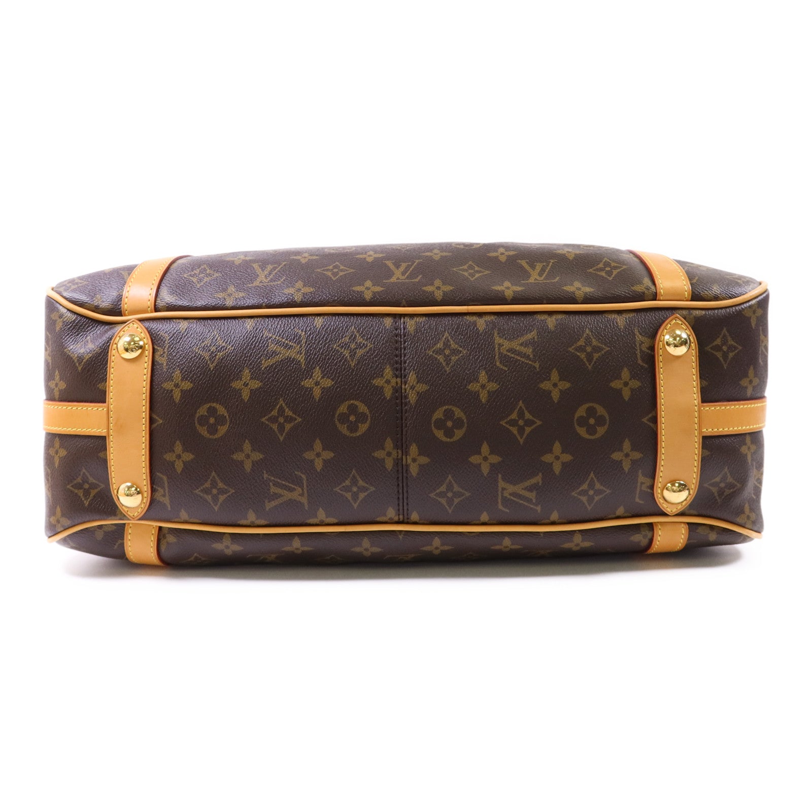 LOUIS VUITTON Monogram Stresa PM金扣肩背袋棕色
