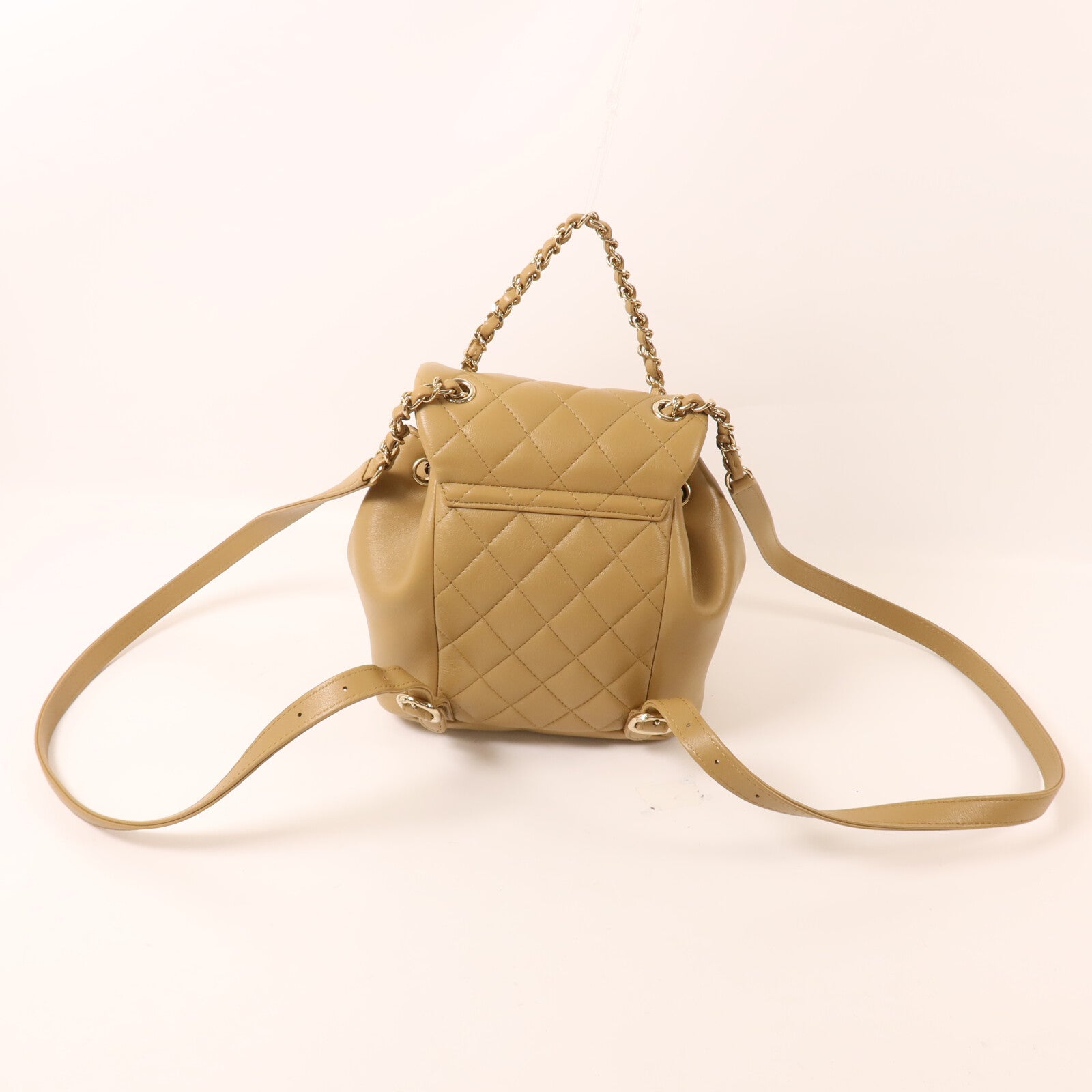 CHANEL 羊皮皮革Backpack鏈帶背包