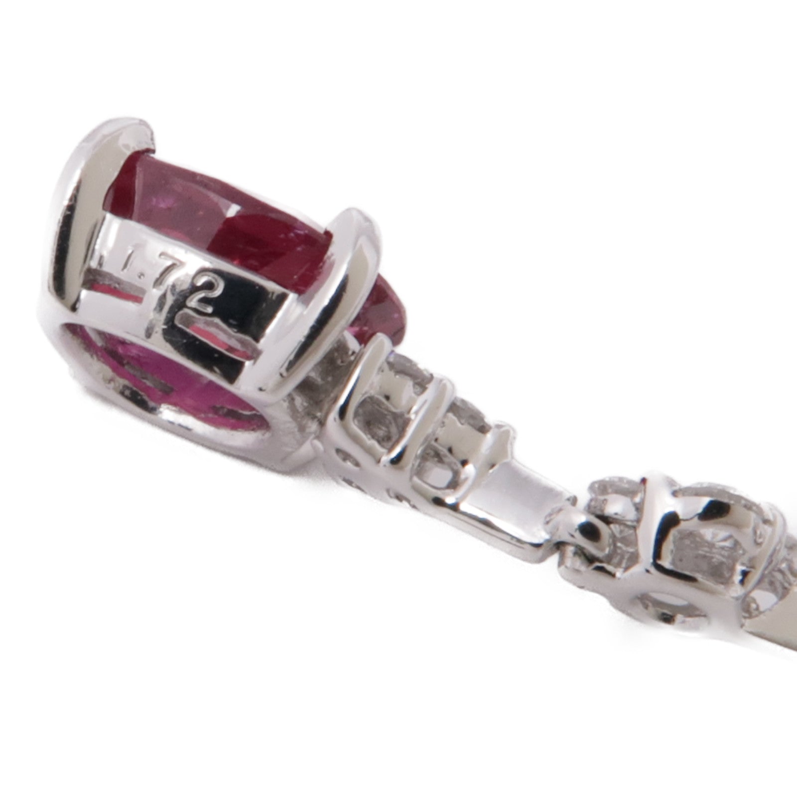 JEWELRY Ruby Diamond Necklace 18K White Gold