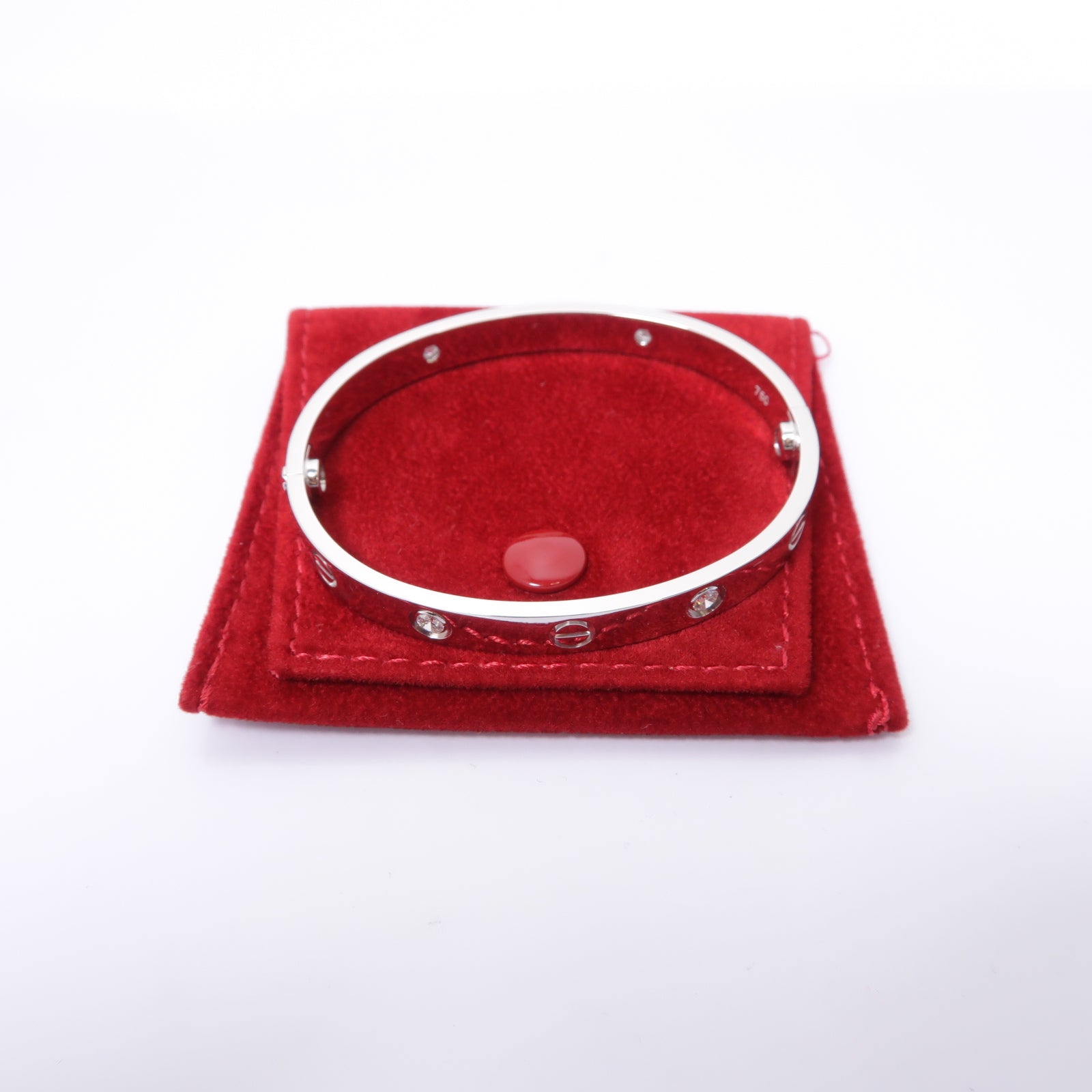 CARTIER **【激減優惠】18K白金Love Bracelet 4 Diamond鑽石手鐲Cartier#16