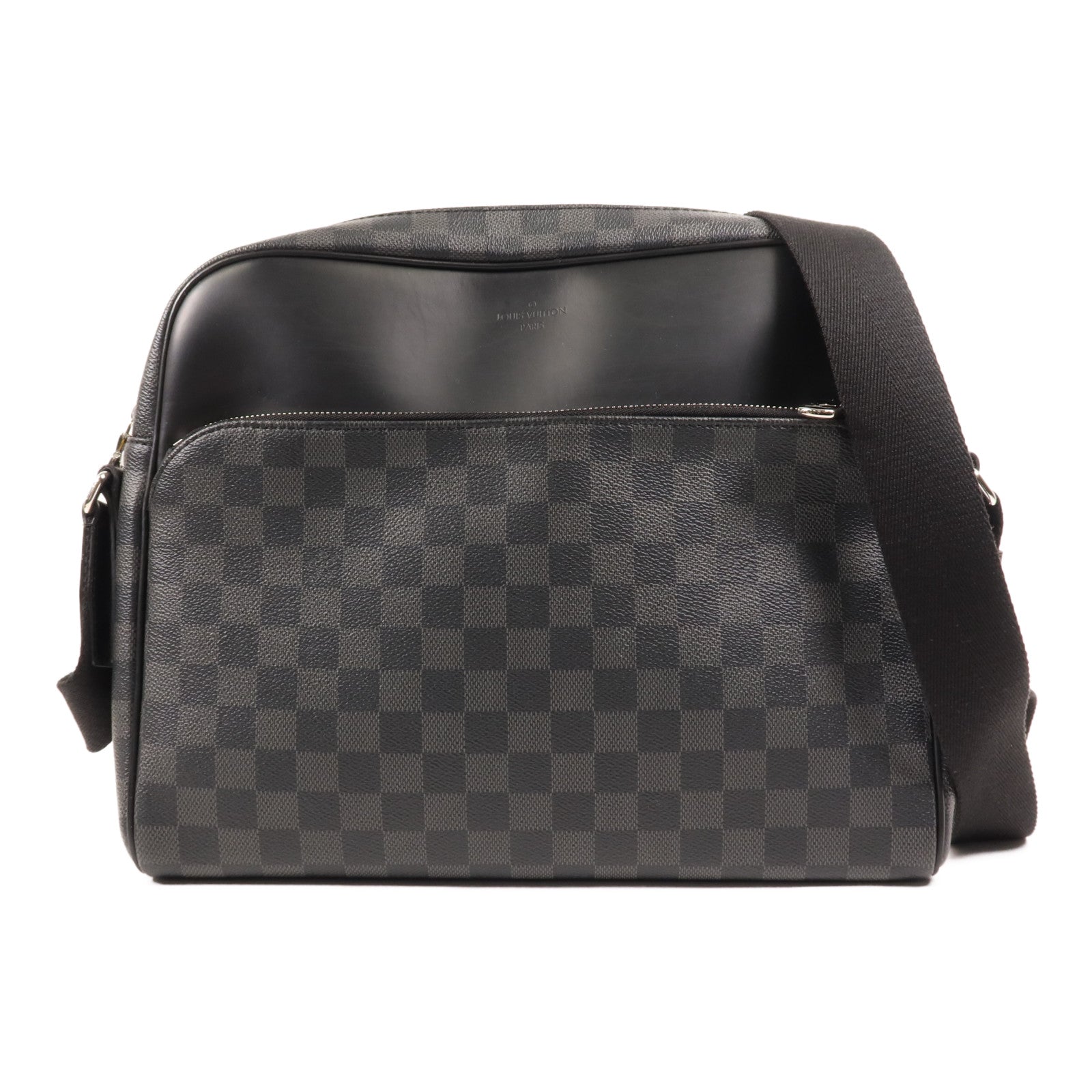 LOUIS VUITTON Damier Graphite Dayton MM銀扣肩背袋