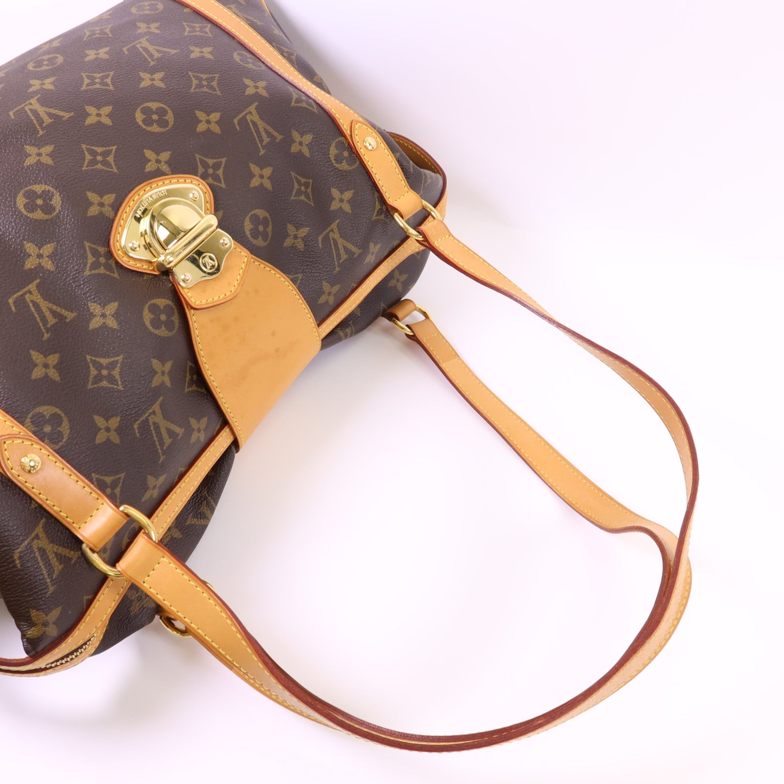 LOUIS VUITTON Monogram Stresa PM金扣肩背袋棕色