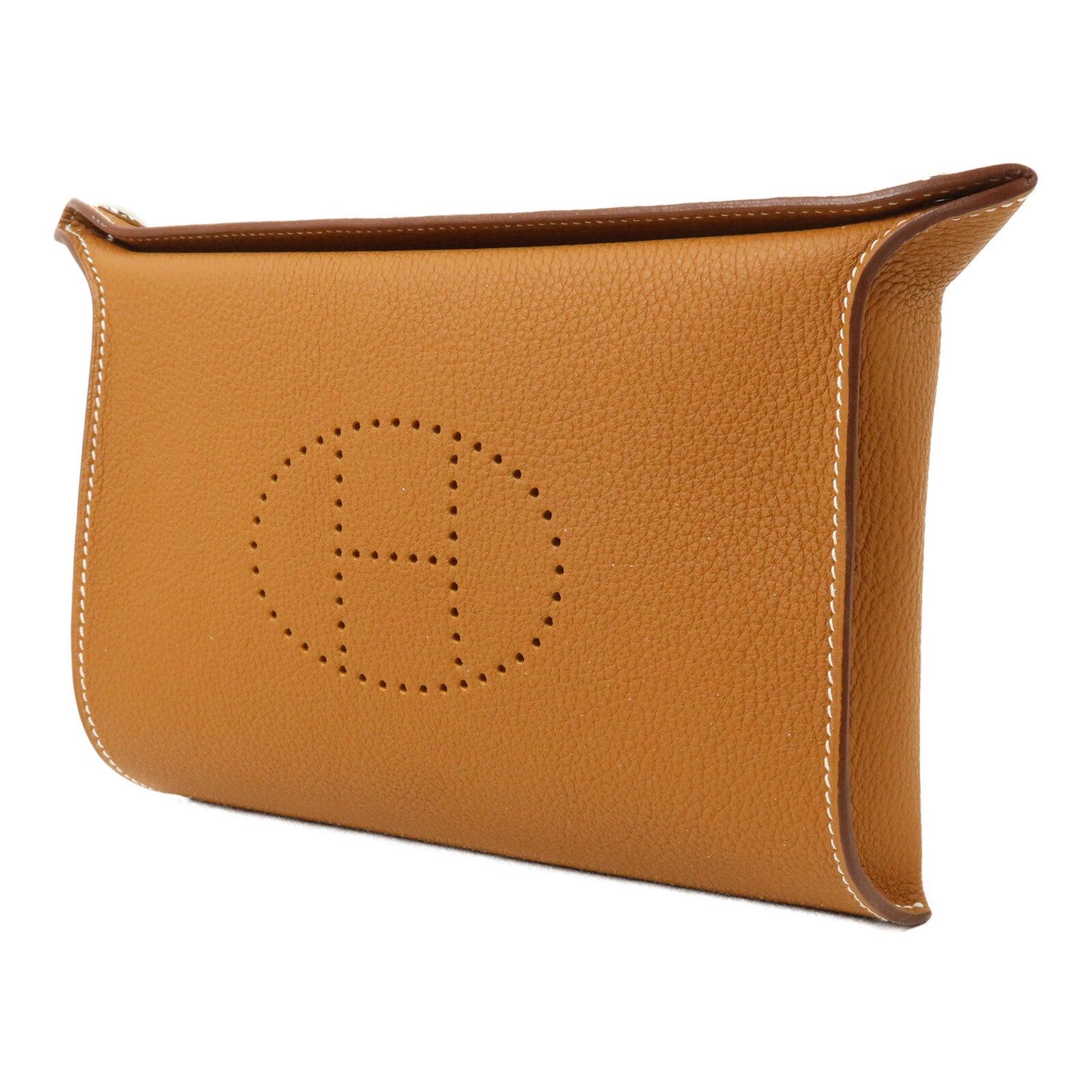 HERMES Clemence皮革Videpoches肩背袋Gold