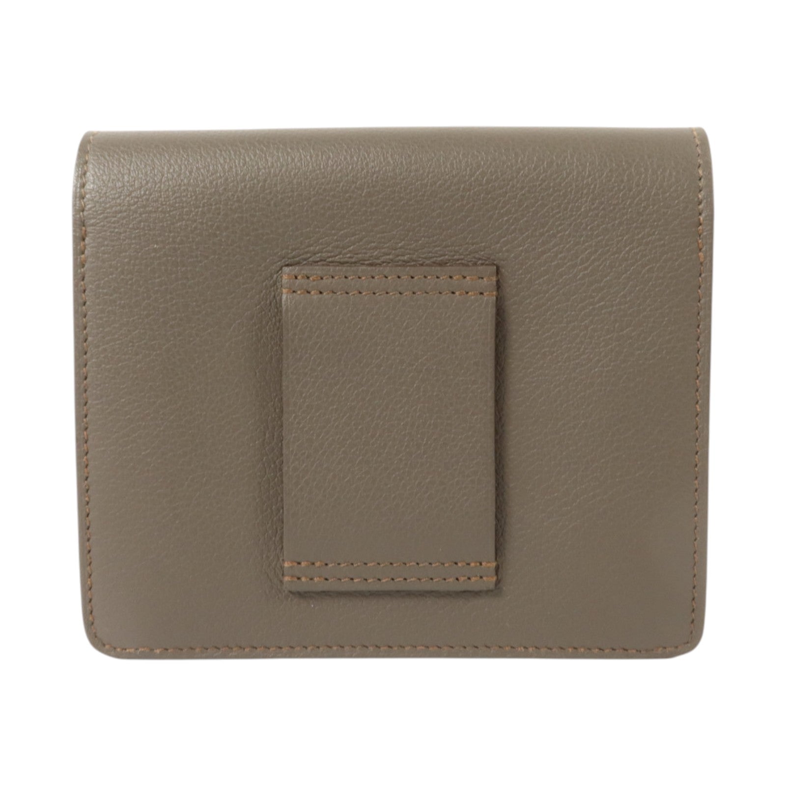HERMES Evercolor皮革Roulis Slim金扣錢包Gris Meyer