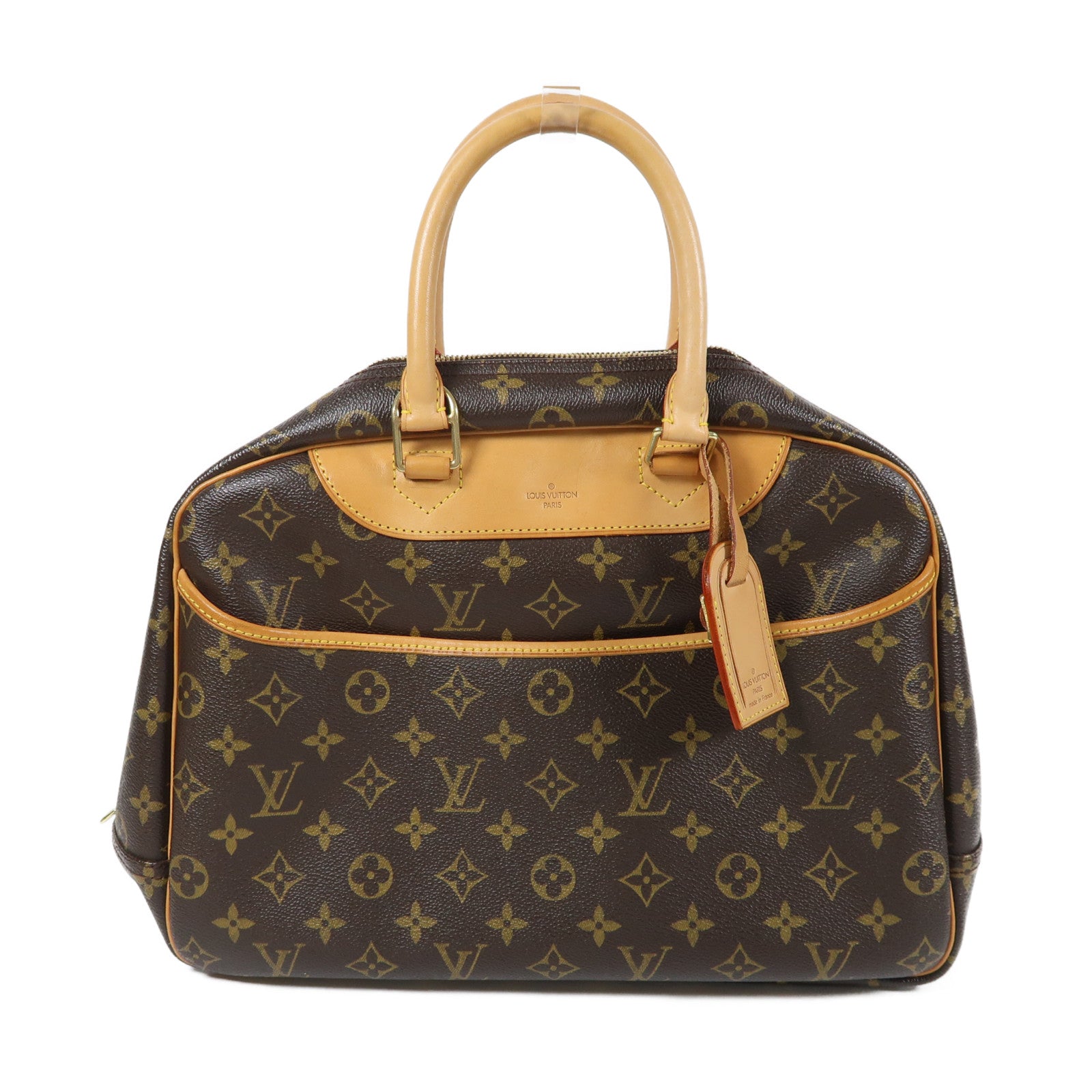 LOUIS VUITTON Monogram Deauville GM Handbag金扣手挽袋啡色