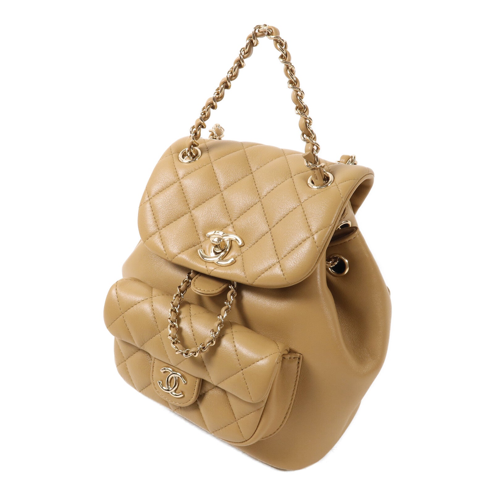 CHANEL 羊皮皮革Backpack鏈帶背包