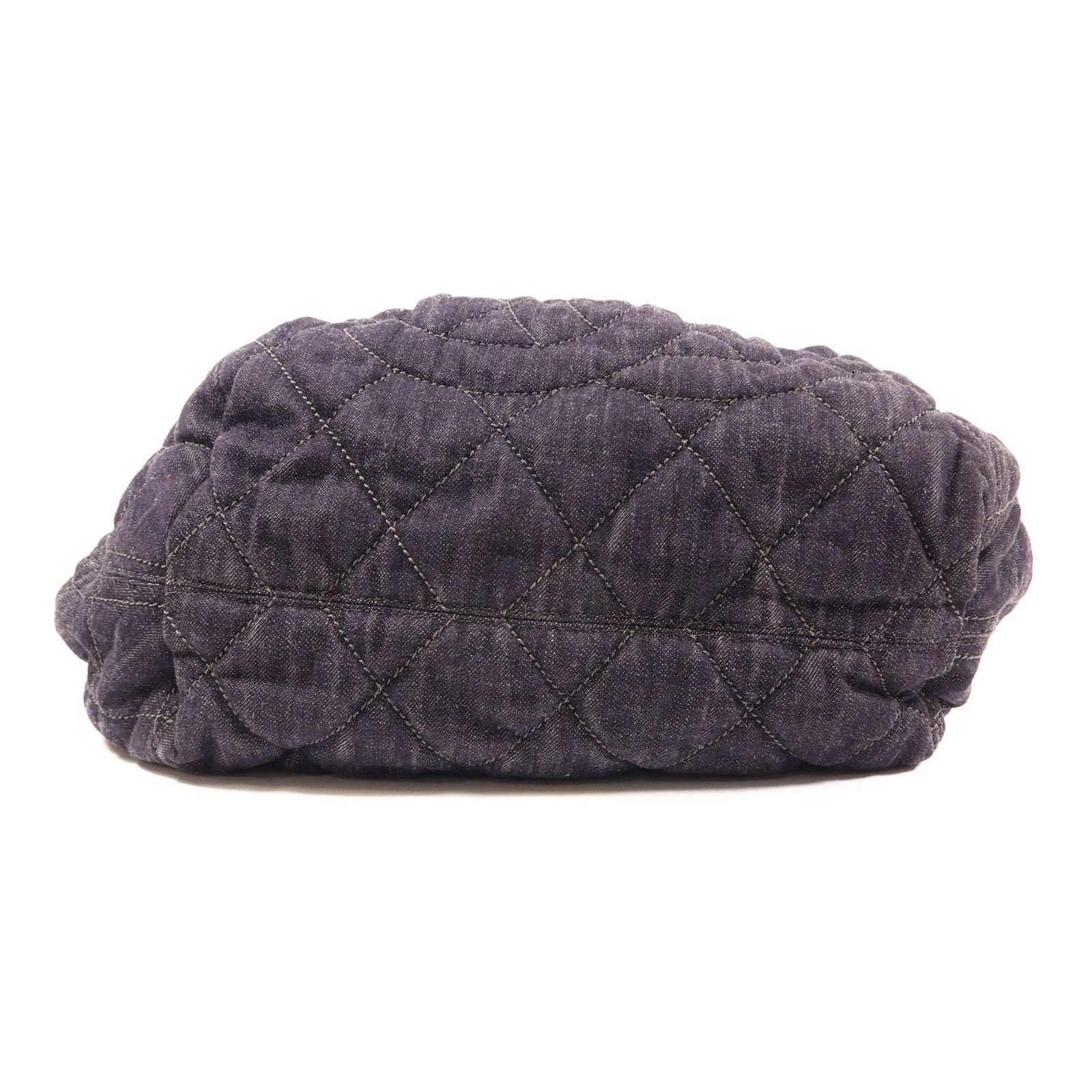 CHANEL 牛仔布Shoulder Bag銀扣肩背袋