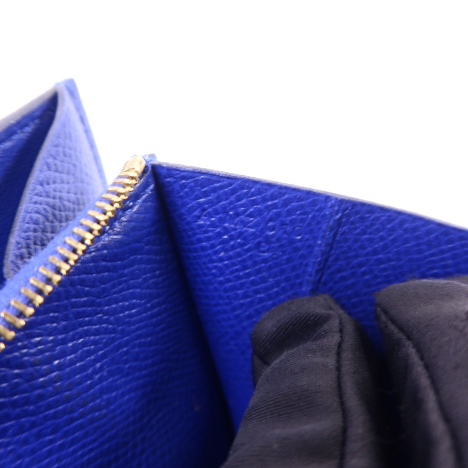 HERMES Epsom皮革Constance金扣錢包Bleu Electrique