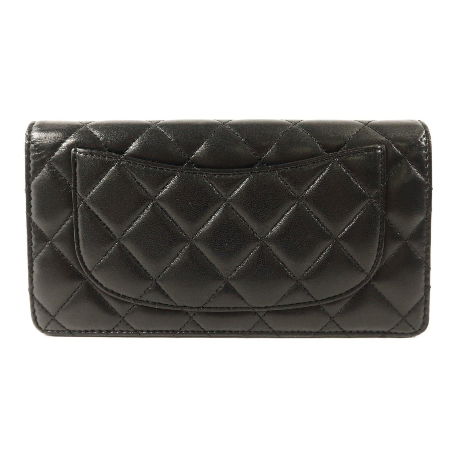 CHANEL 羊皮皮革Long Bifold Wallet銀扣長錢包