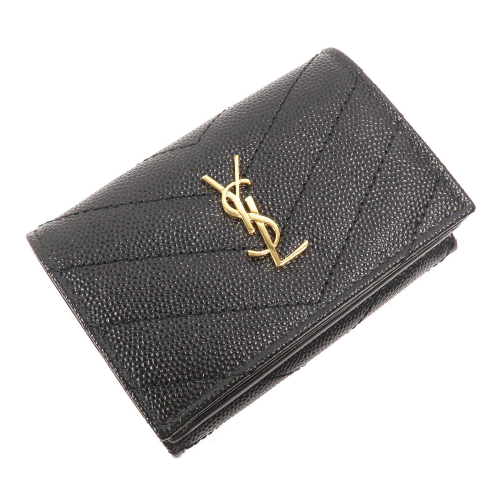 SAINT LAURENT 牛皮皮革Cassandre Matelasse Origami Tiny Wallet錢包